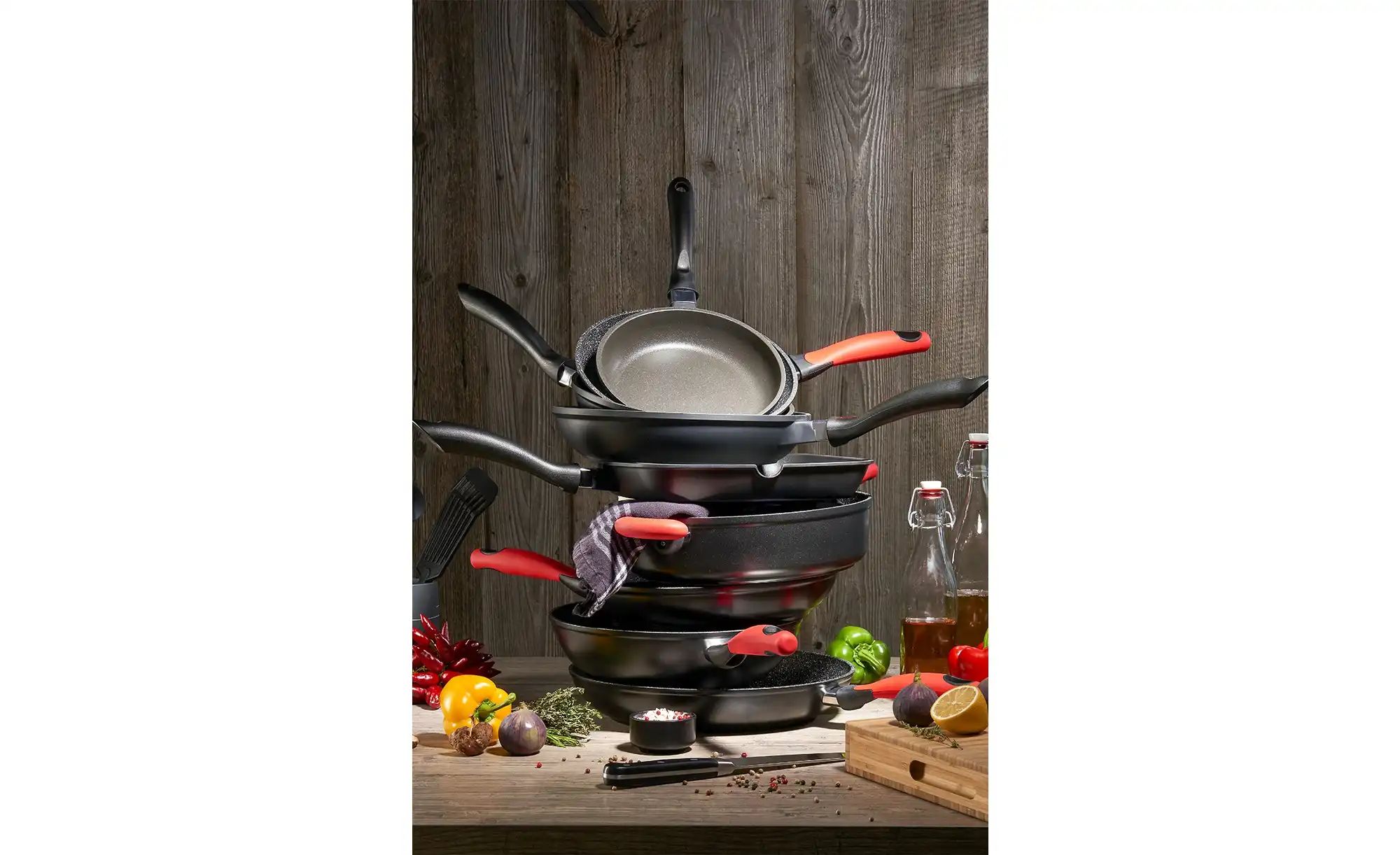 KHG Bratpfanne  Red'n'Hot ¦ rot ¦ Aluminium ¦ Maße (cm): H: 4,8  Ø: 24 Töpf günstig online kaufen