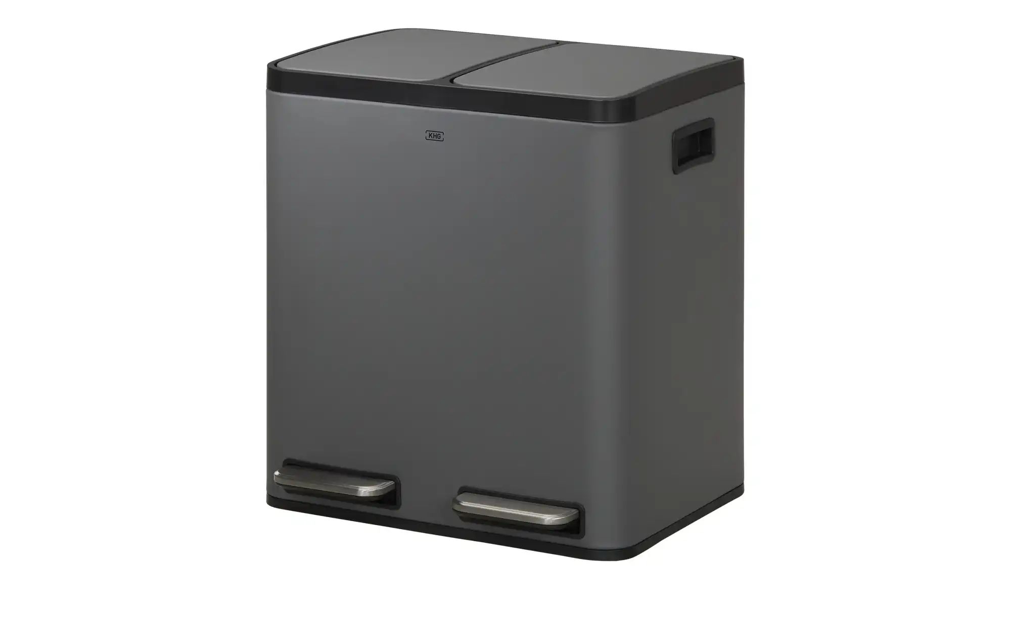 KHG Abfalleimer 2x15l   ¦ grau ¦ Eisen,Kunststoff ¦ Maße (cm): B: 41 H: 44, günstig online kaufen