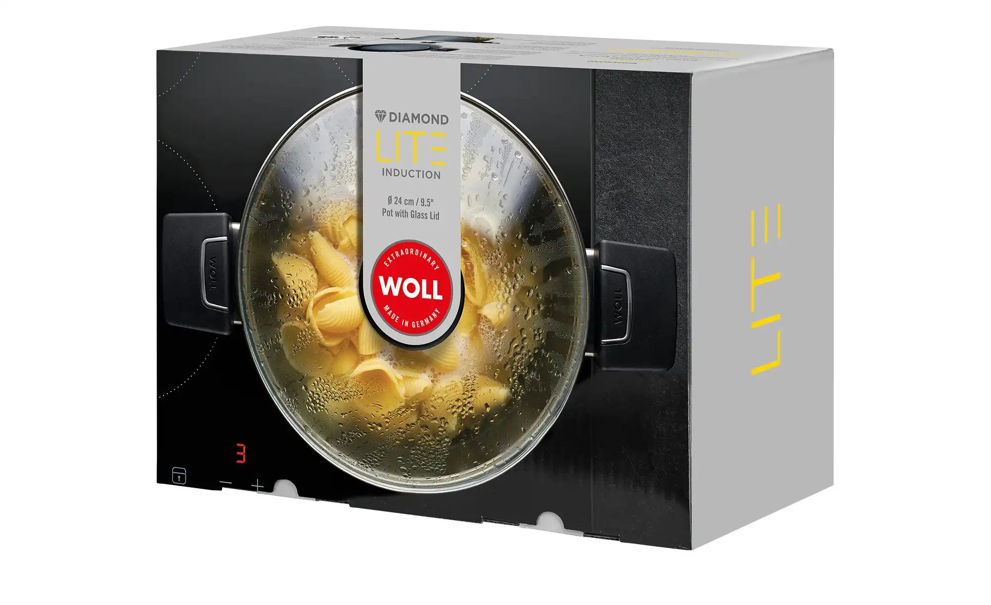 WOLL Gusstopf mit Deckel  Diamond Lite ¦ schwarz ¦ Aluminium-Guss ¦ Maße (c günstig online kaufen