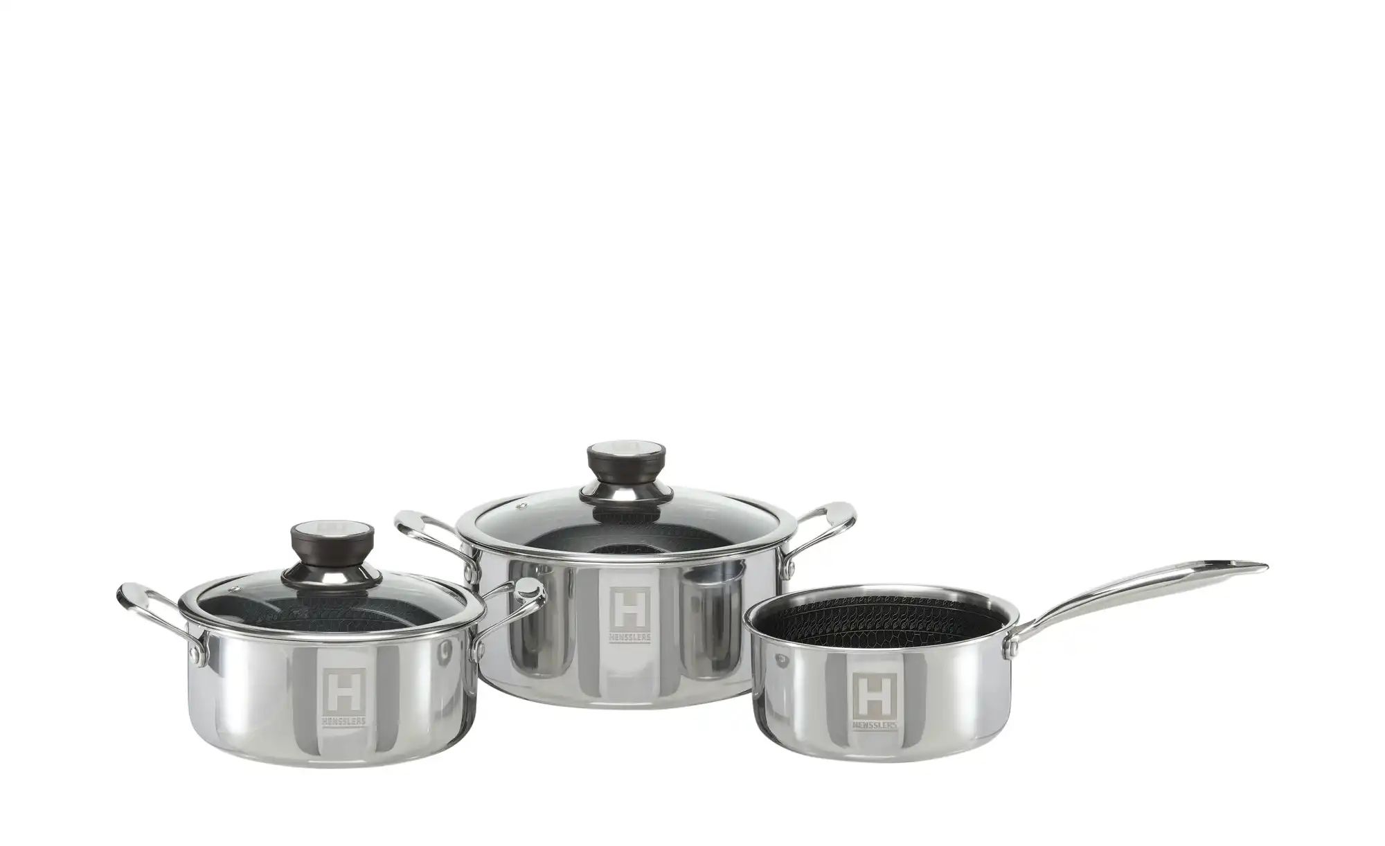 Hensslers Topfset   ¦ silber ¦ Edelstahl ¦ Maße (cm): B: 36 H: 22 Töpfe & P günstig online kaufen