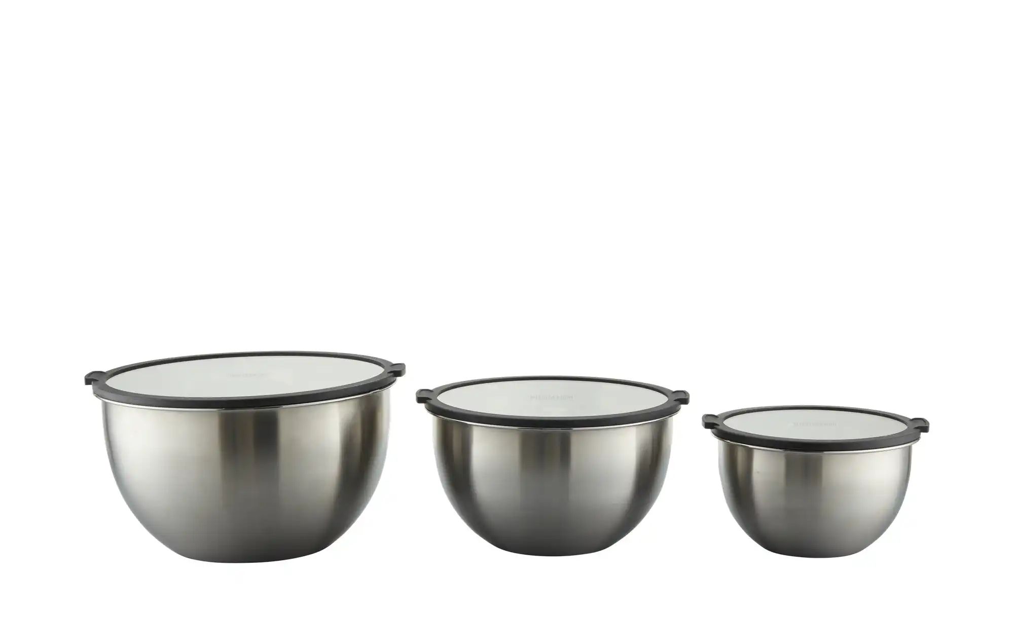 Meisterkoch Rührschüsselset  OPTIMUS ¦ silber ¦ Edelstahl,Silikon Küchenzub günstig online kaufen