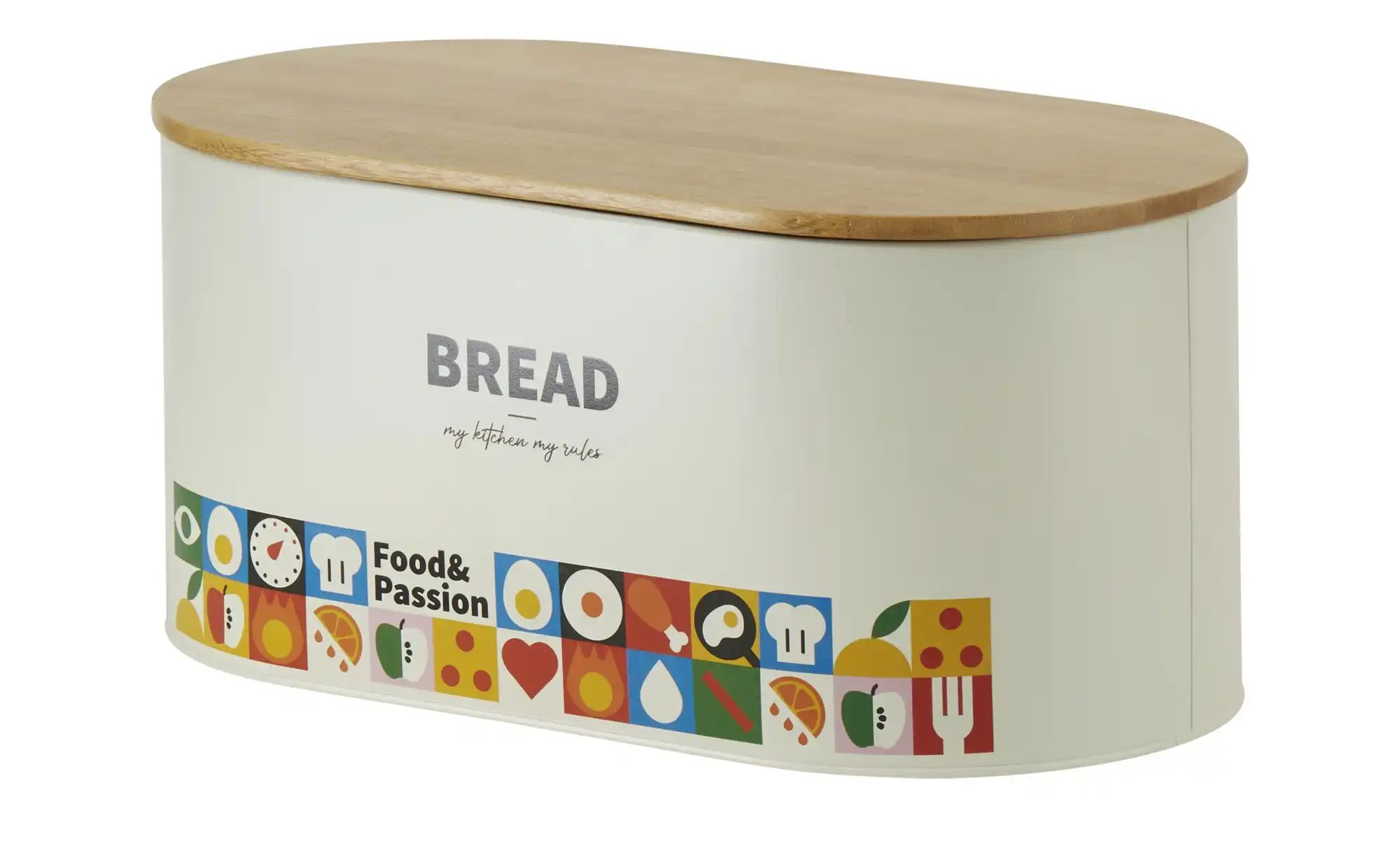 Thumbnail - for friends Aufbewahrungsdose Brot ¦ weiß ¦ Metall,Bambus ¦ Maße (cm): B: 34 H: 18,6 T: 15.8 Küchenzubehör & Helfer > ...