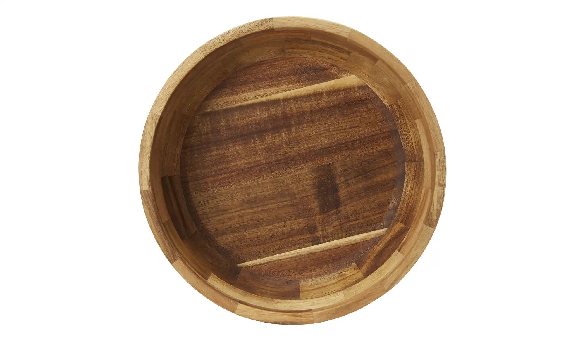 KHG Salatschüssel   ¦ holzfarben ¦ Holz ¦ Maße (cm): H: 8  Ø: 25 Geschirr > günstig online kaufen