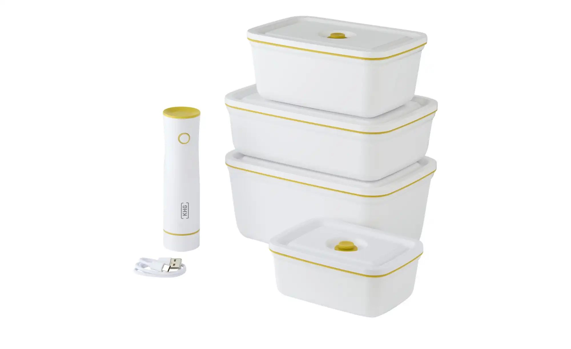 KHG Behälterset   ¦ weiß ¦ Kunststoff,Silikon ¦ Maße (cm): B: 22,67 H: 10,1 günstig online kaufen