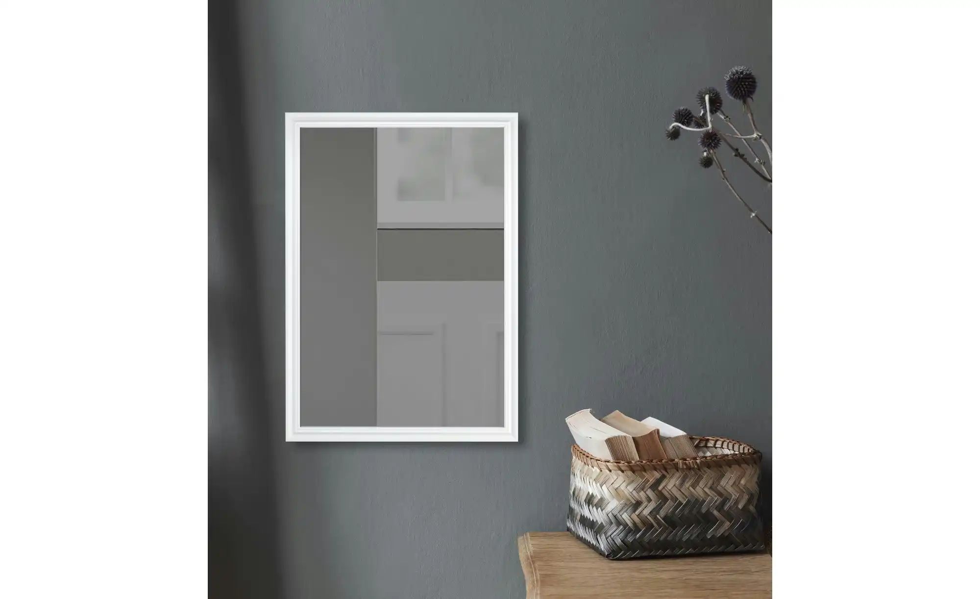 Spiegel 50 x 70 cm Frieda ¦ weiß ¦ Kunststoff ¦ Maße (cm): B: 50 H: 70 T: 1 günstig online kaufen