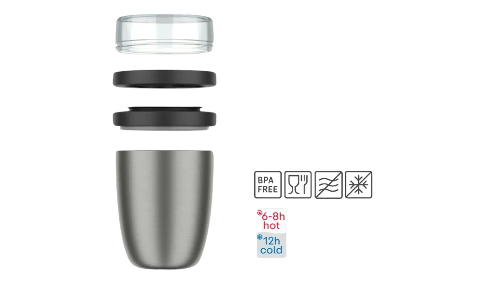 Thumbnail - Thermolunchpot  Ellipse ¦ Edelstahl,Kunststoff ¦ Maße (cm): H: 16,9  Ø: 10.7 Kaffee & Tee > Isolierbecher - Höffner