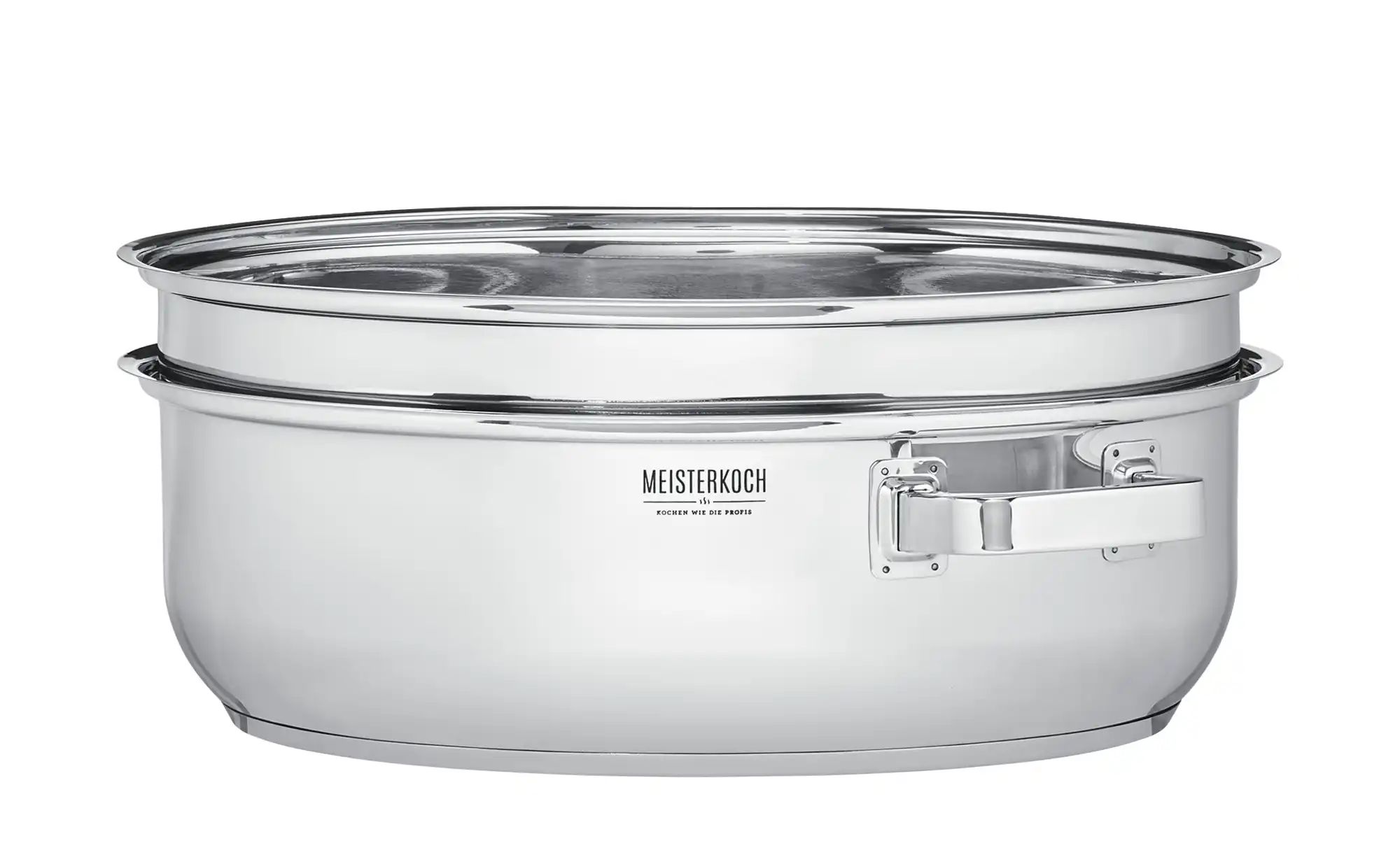 Meisterkoch Bräter mit Glasdeckel  3-teilig  FOCUS ¦ silber ¦ Edelstahl ¦ M günstig online kaufen