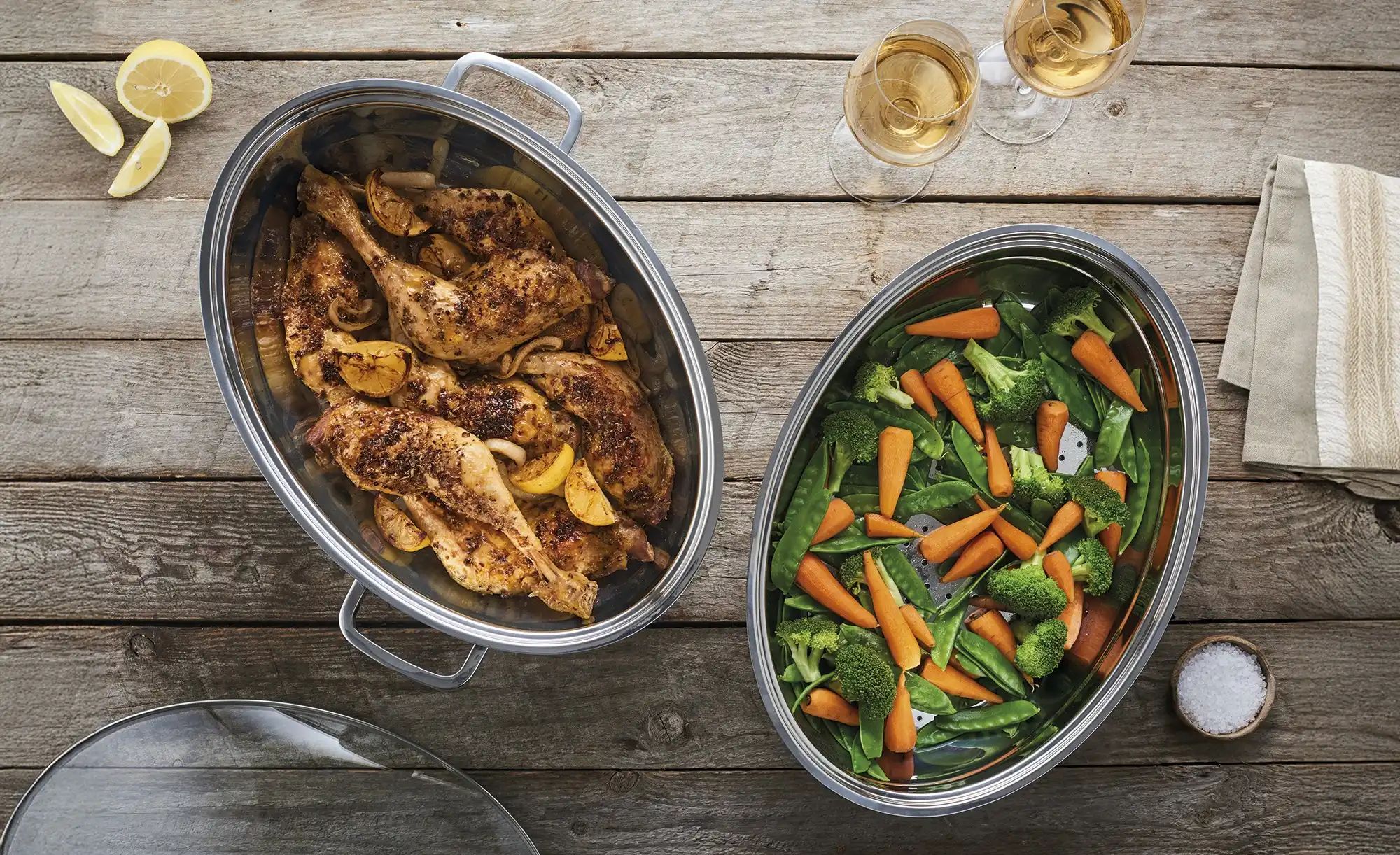 Thumbnail - Meisterkoch Bräter mit Glasdeckel 3-teilig FOCUS ¦ silber ¦ Edelstahl ¦ Maße (cm): B: 25,4 H: 12,5 Töpfe & Pfannen & Z...