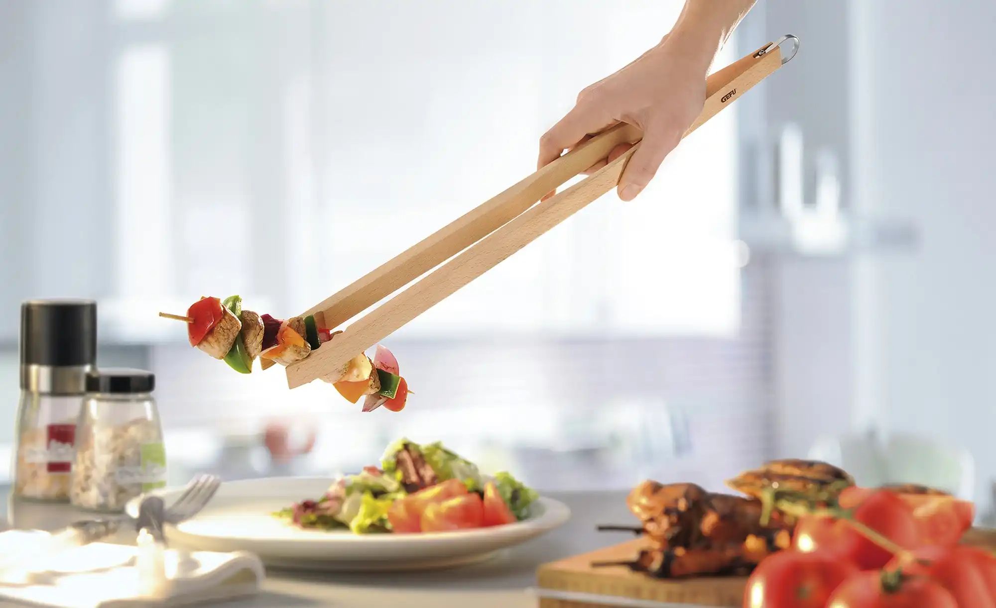 Gefu Grillzange  NATURA ¦ holzfarben ¦ Holz ¦ Maße (cm): B: 6,4 H: 2,2 Küch günstig online kaufen