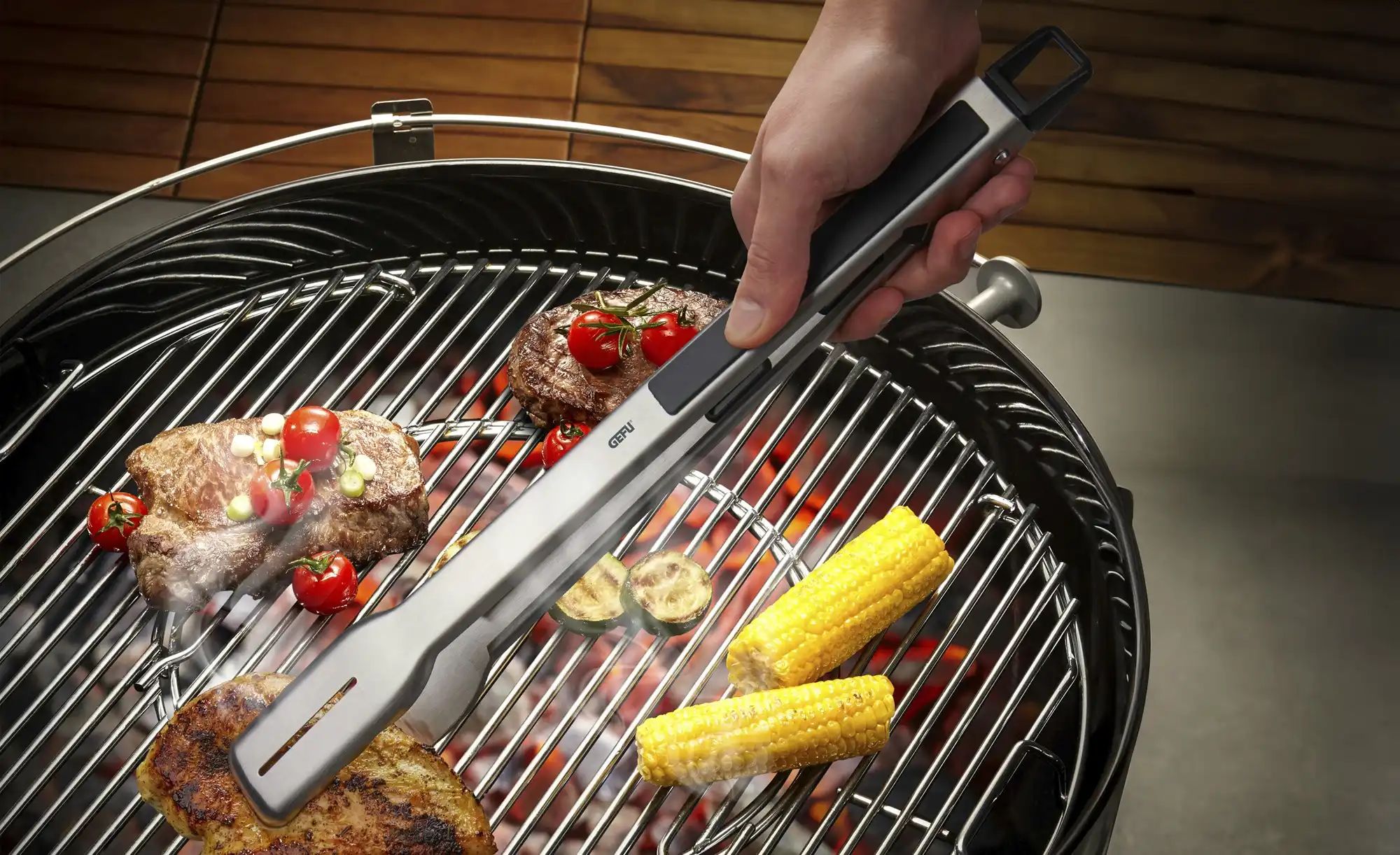 Gefu Grillzange  BBQ ¦ silber ¦ Edelstahl,Kunststoff ¦ Maße (cm): B: 4 H: 3 günstig online kaufen