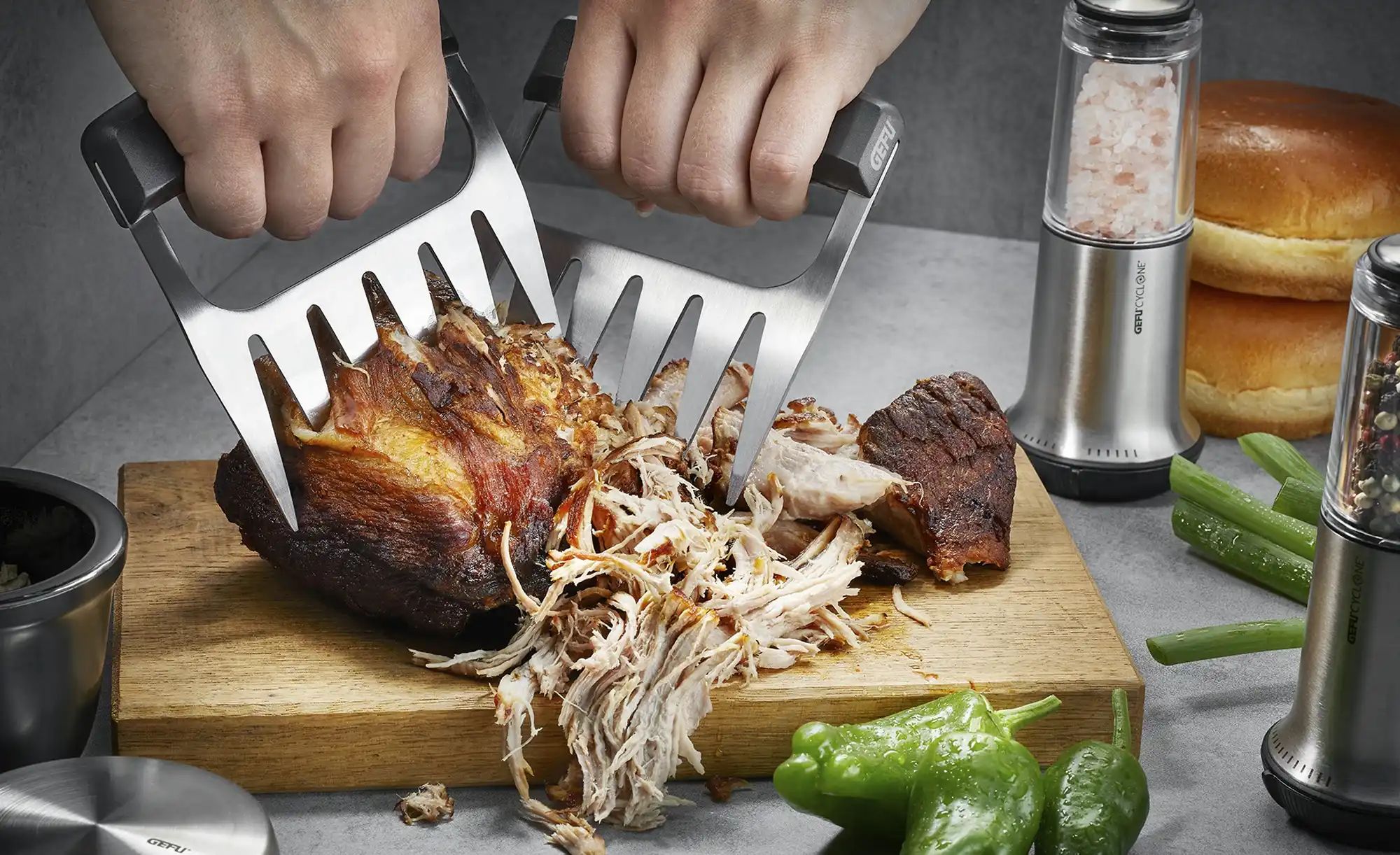 Thumbnail - Gefu Fleischkrallen  BBQ ¦ silber ¦ Kunststoff,Edelstahl ¦ Maße (cm): B: 10,5 H: 2 Küchenzubehör & Helfer > Küchenhelfer...