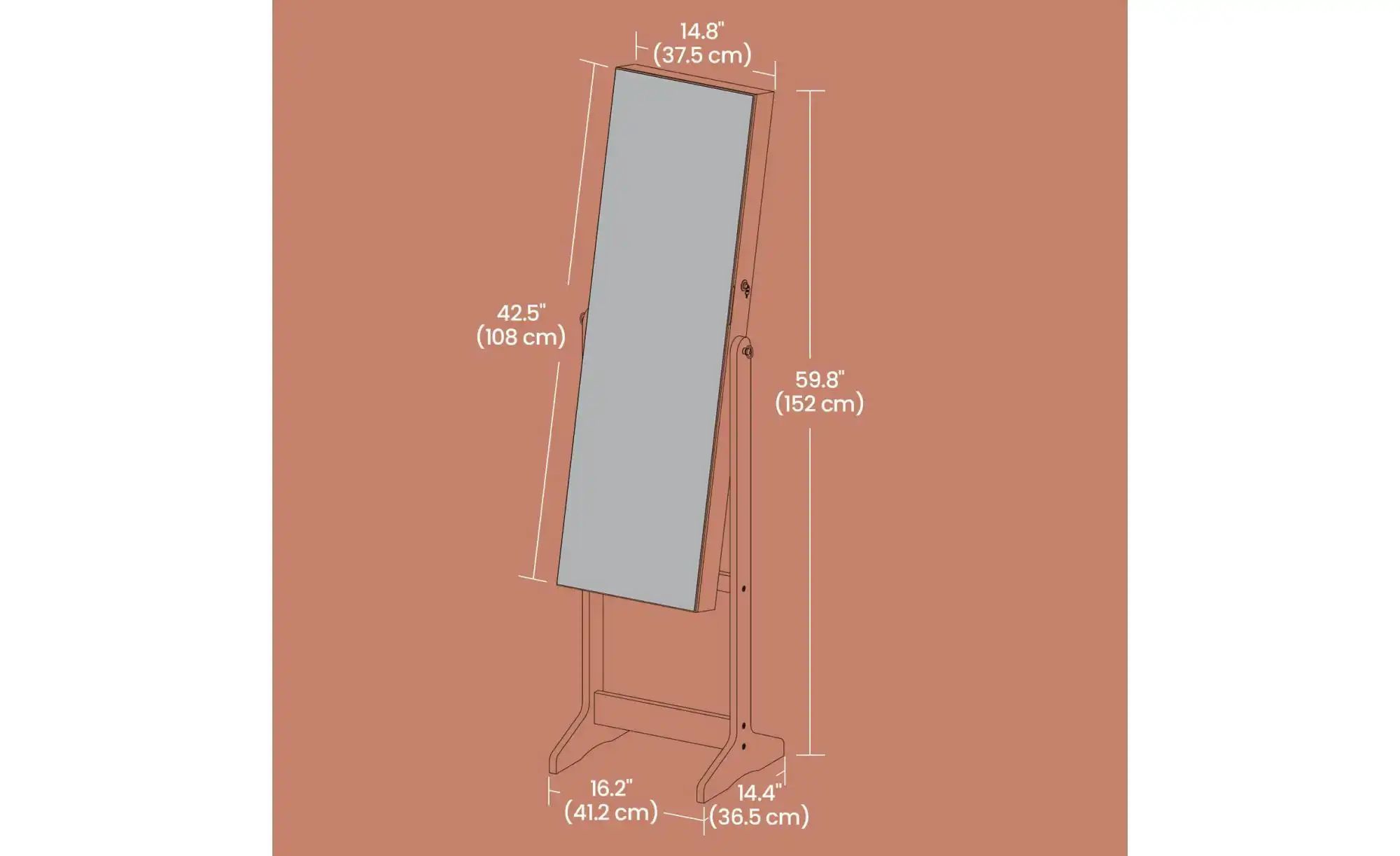 Standspiegel   ¦ weiß ¦ Glas,Holzwerkstoff ¦ Maße (cm): B: 41,2 H: 152 Gard günstig online kaufen