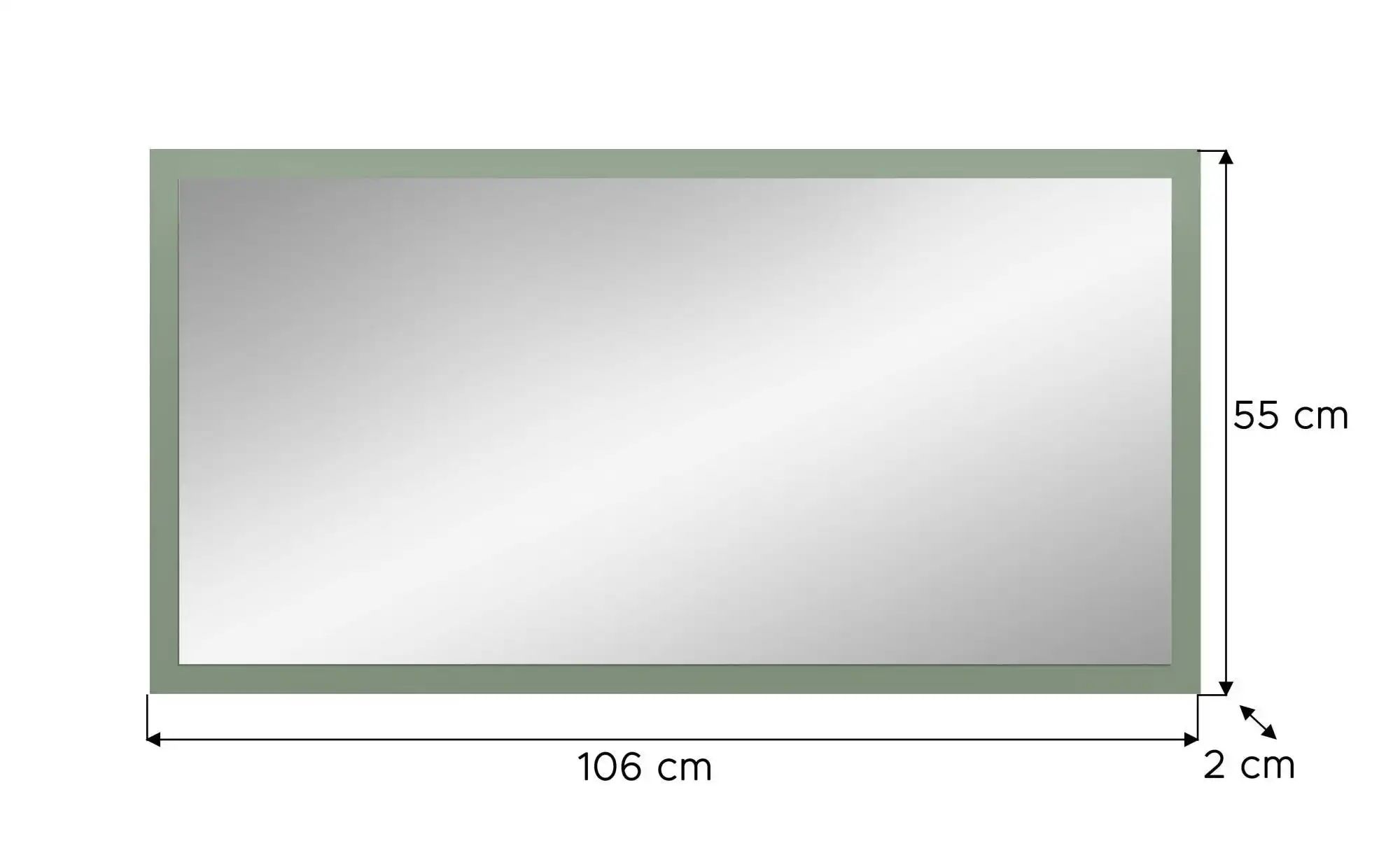 Thumbnail - Spiegel   ¦ grün ¦ Holzwerkstoff ¦ Maße (cm): B: 106 H: 55 Accessoires > Spiegel - Höffner