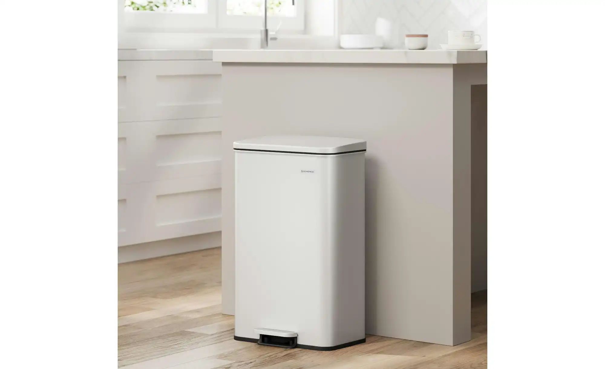 Thumbnail - Mülleimer ¦ weiß ¦ Metall ¦ Maße (cm): B: 34,8 H: 55,7 Küchenzubehör & Helfer > Abfallbehälter - Höffner