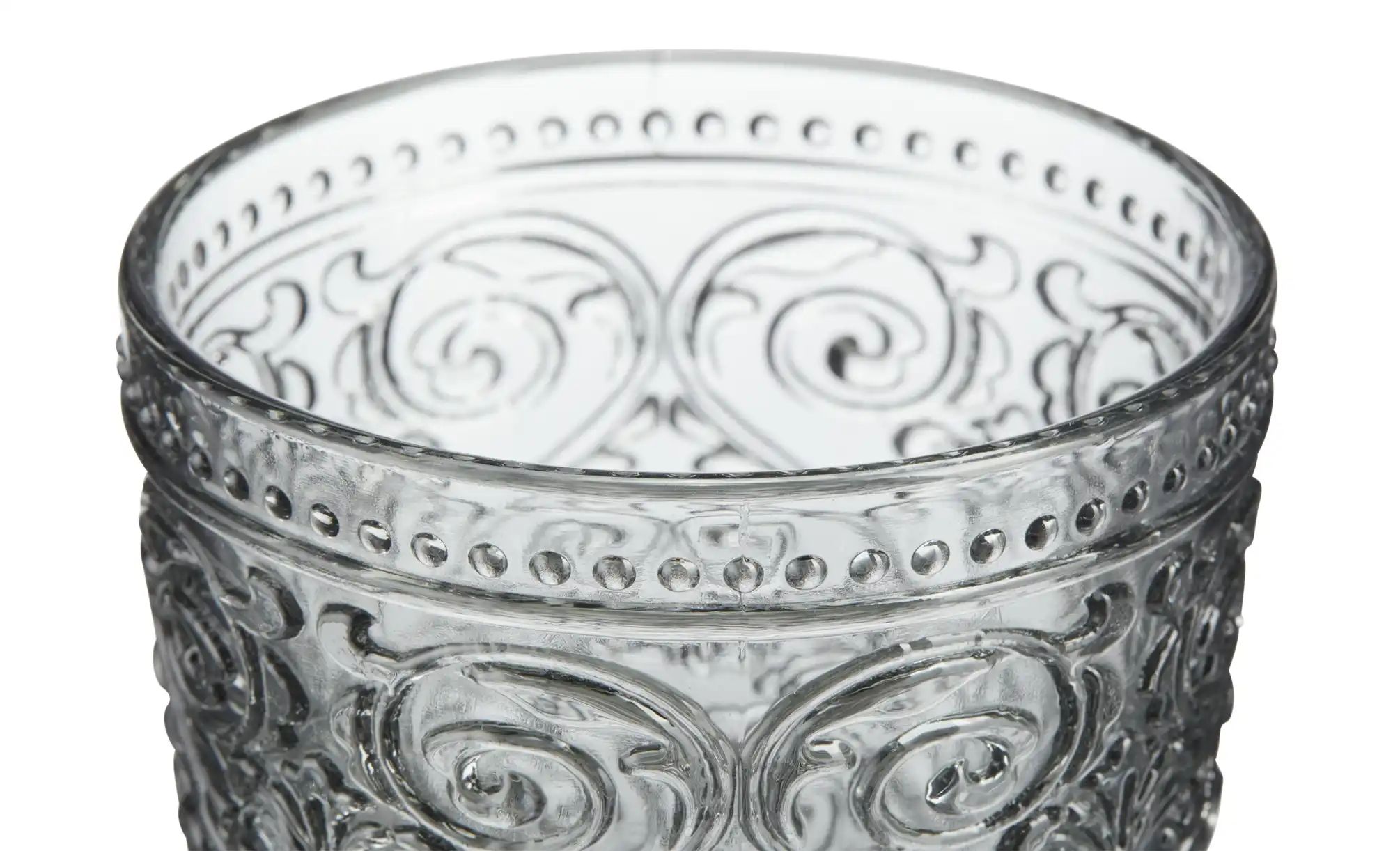 HOME STORY Trinkglas   ¦ grau ¦ Maße (cm): H: 10,5  Ø: 8.6 Gläser & Karaffe günstig online kaufen