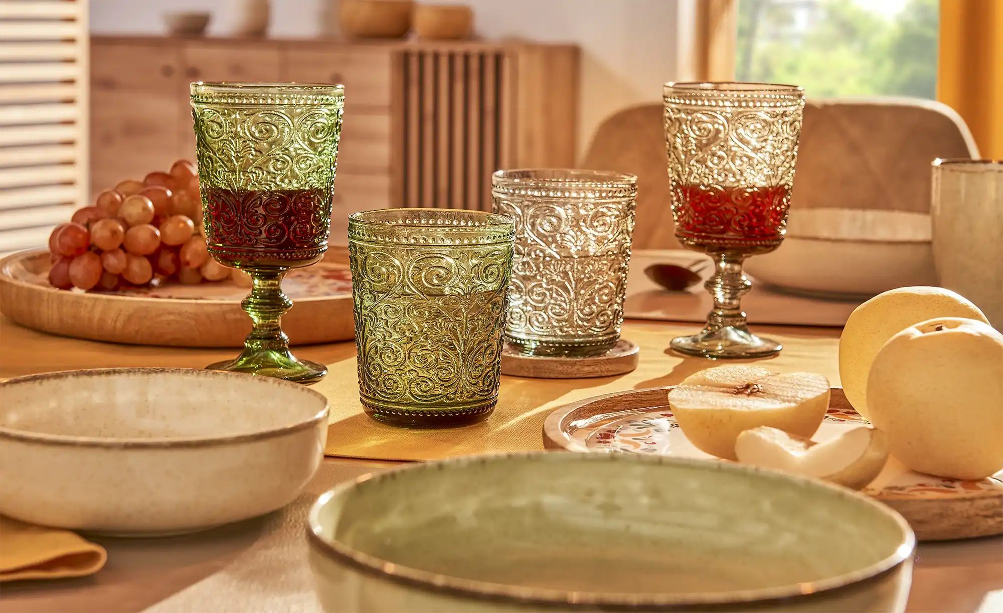 Thumbnail - HOME STORY Weinglas ¦ grau ¦ Glas ¦ Maße (cm): H: 16,5 Ø: 8.6 Gläser & Karaffen - Höffner