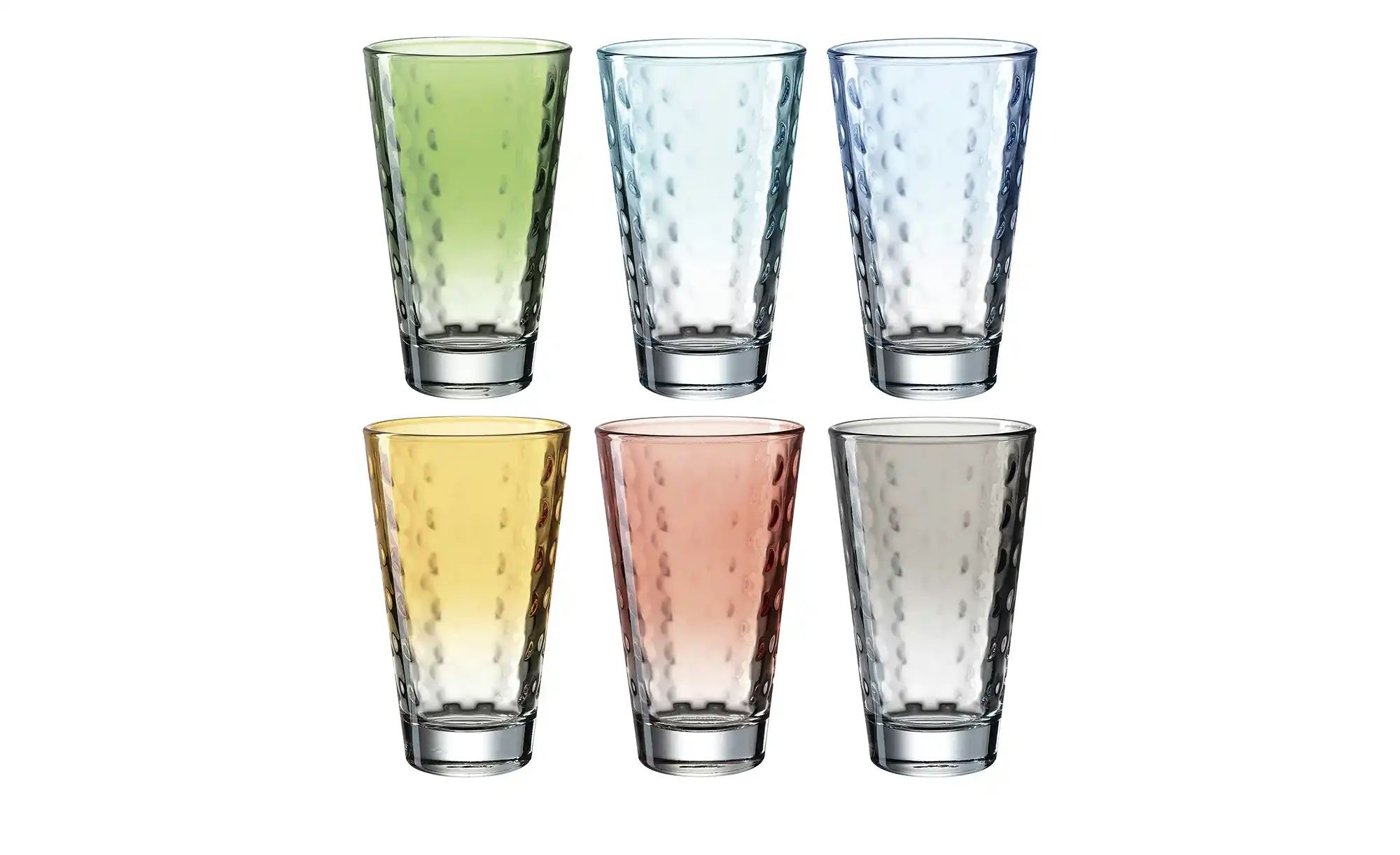 LEONARDO 6er-Gläserset 6er Set Optic ¦ mehrfarbig ¦ Maße (cm): B: 26 H: 9,8 günstig online kaufen