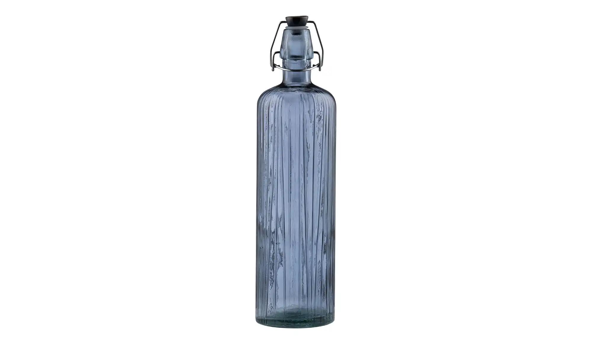 Wasserflasche  Kusintha ¦ blau ¦ Glas ¦ Maße (cm): H: 32,5  Ø: 8.4 Gläser & günstig online kaufen