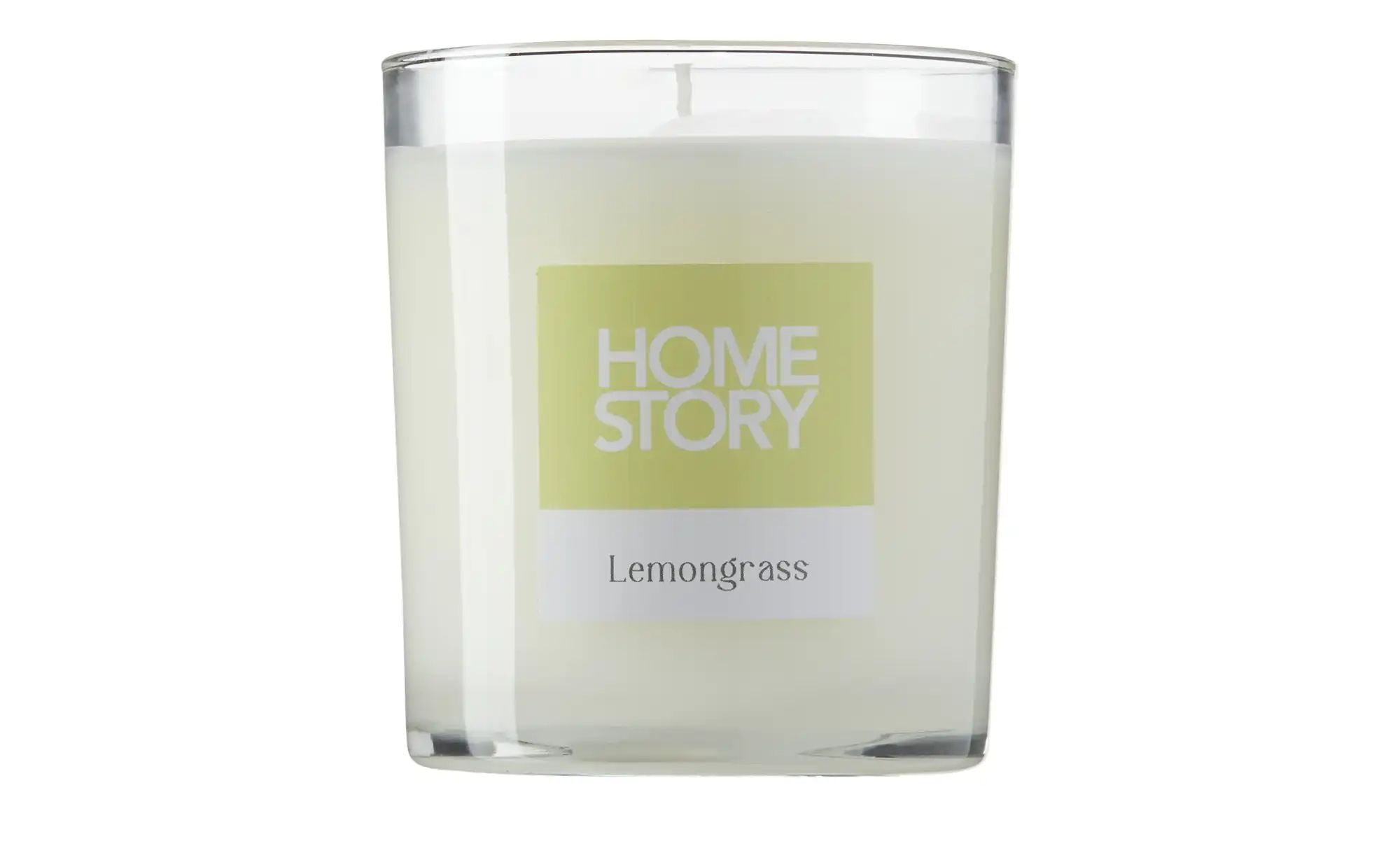 HOME STORY Duftkerze im Glas "Lemongrass" ¦ grün ¦ Wachs, Glas ¦ Maße (cm): günstig online kaufen