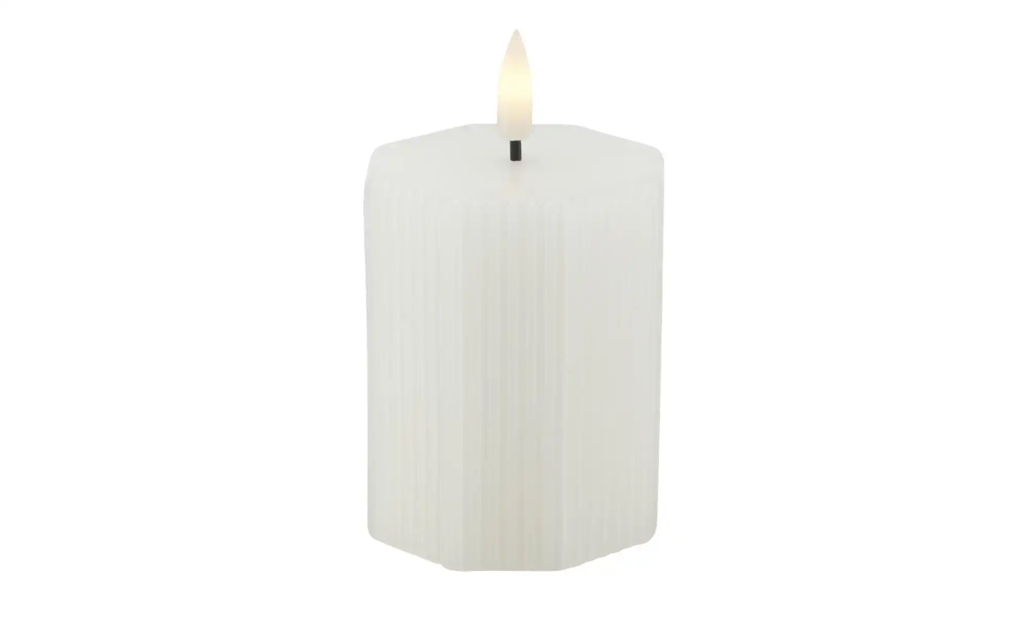 HOME STORY LED Kerze   ¦ weiß ¦ Wachs,Kunststoff ¦ Maße (cm): H: 11  Ø: 6 A günstig online kaufen