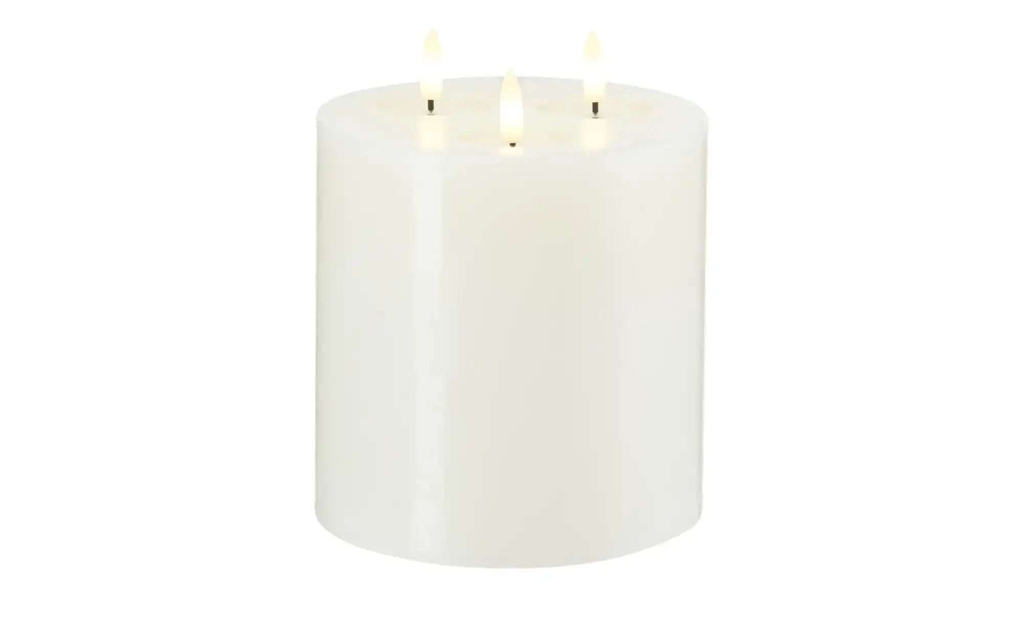 HOME STORY LED Kerze   ¦ weiß ¦ Wachs,Kunststoff ¦ Maße (cm): H: 18  Ø: 15 günstig online kaufen