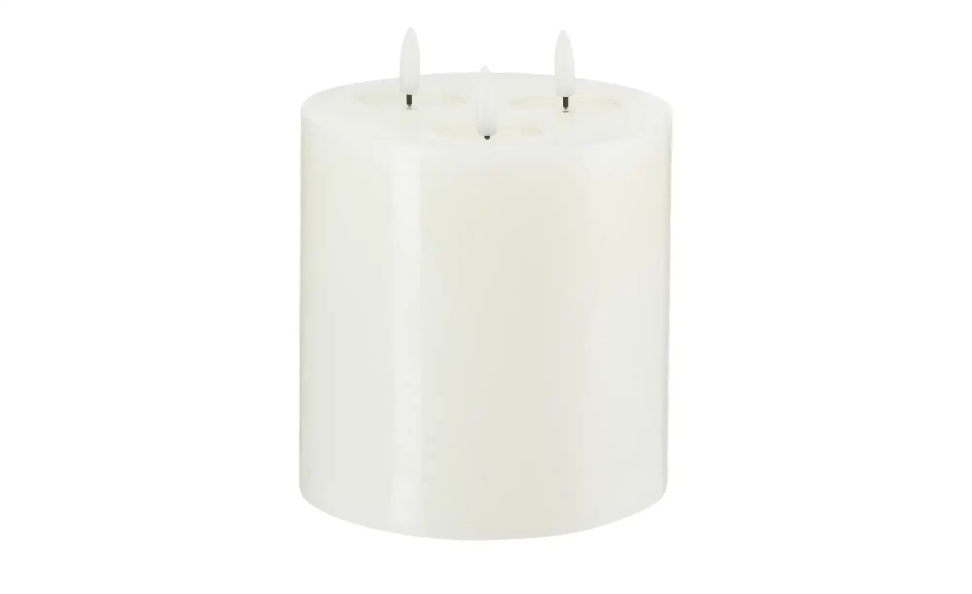 HOME STORY LED Kerze   ¦ weiß ¦ Wachs,Kunststoff ¦ Maße (cm): H: 18  Ø: 15 günstig online kaufen