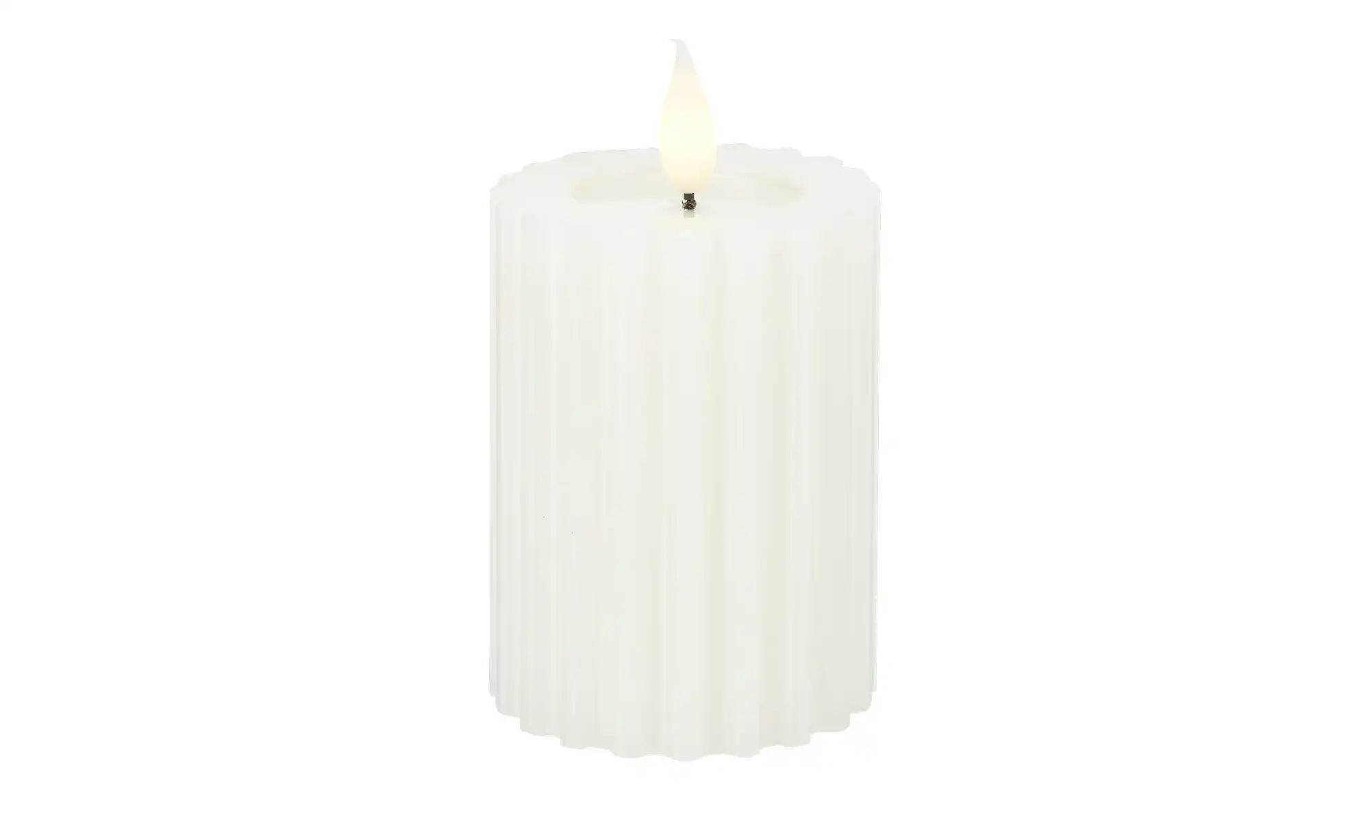 HOME STORY LED Kerze   ¦ weiß ¦ Wachs,Kunststoff ¦ Maße (cm): H: 13  Ø: 7.5 günstig online kaufen