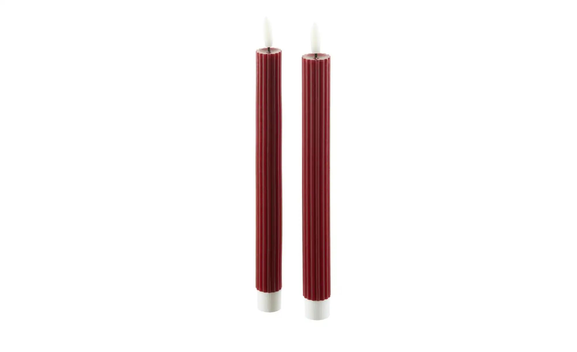 HOME STORY LED Stabkerze  2er Set   ¦ rot ¦ Paraffin,Kunststoff ¦ Maße (cm) günstig online kaufen
