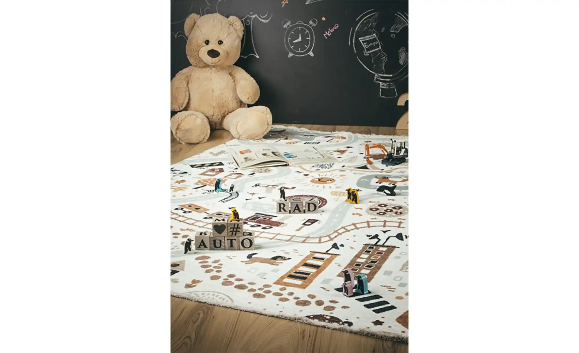 Kinderteppich  Street ¦ beige ¦ Baumwolle ¦ Maße (cm): B: 115 H: 0,6 Teppic günstig online kaufen