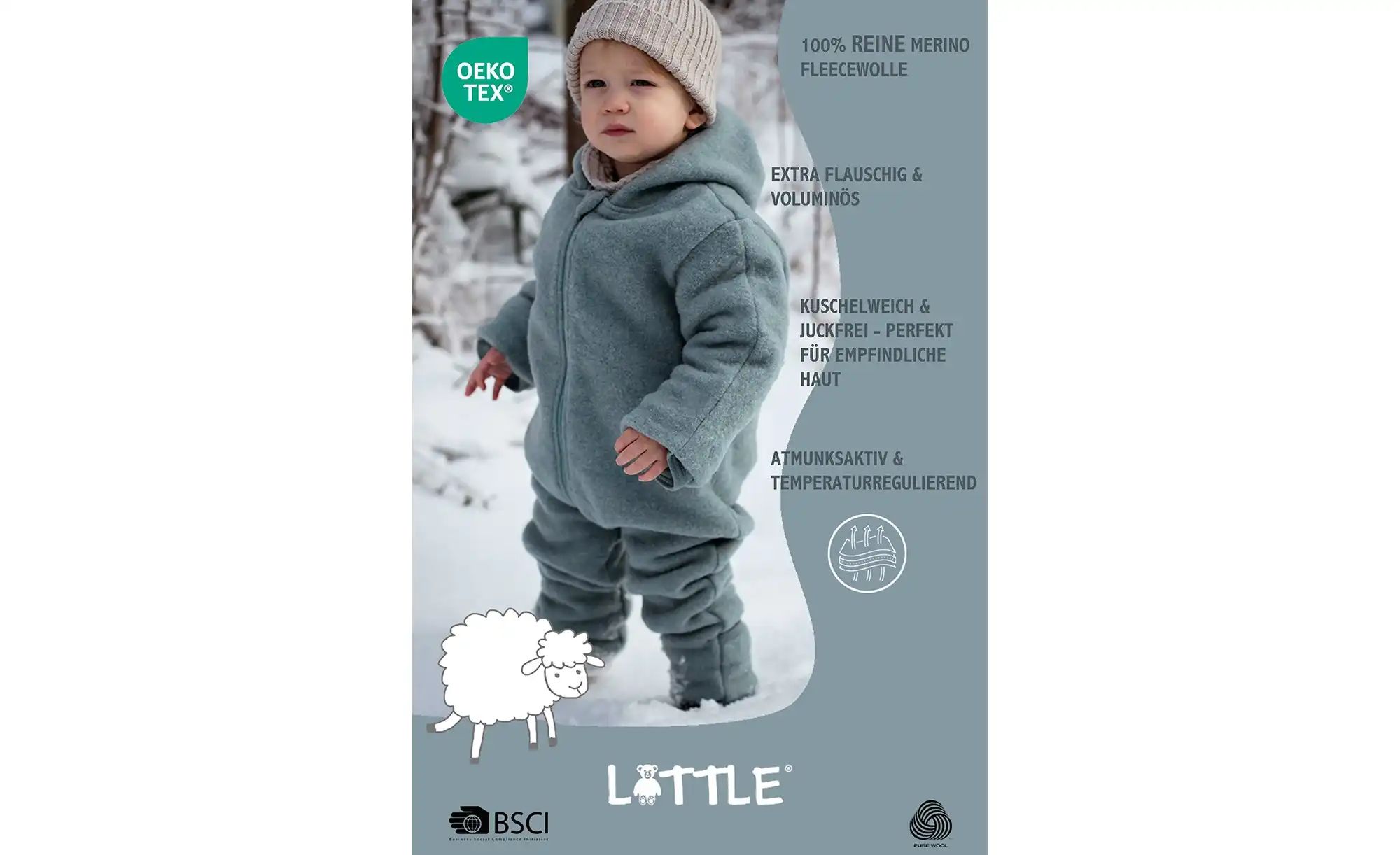 Thumbnail - Merino Wollfleece Baby Overall  Wollwalk ¦ blau Aktuelles - Höffner