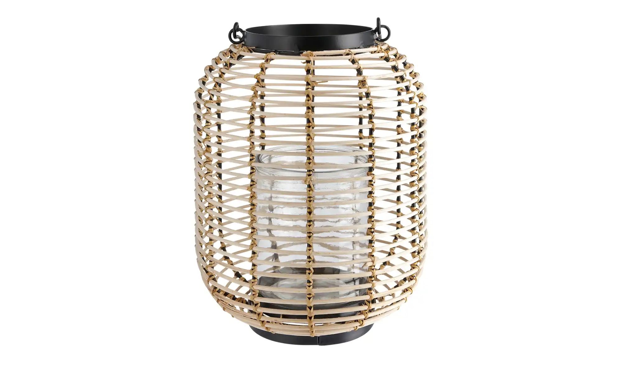 Rattanlaterne ¦ braun ¦ Rattan, Metall, Glas ¦ Maße (cm): H: 17,78  Ø: 10.1 günstig online kaufen