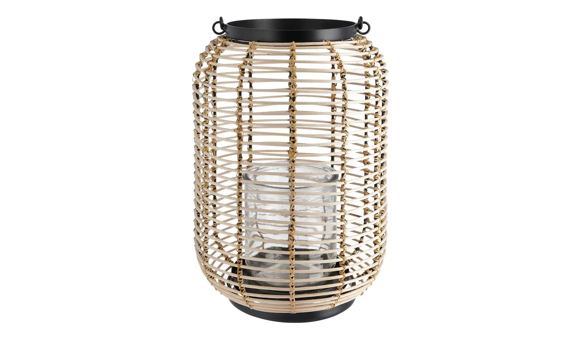 Rattanlaterne ¦ braun ¦ Rattan, Metall, Glas ¦ Maße (cm): H: 27,94  Ø: 13.9 günstig online kaufen