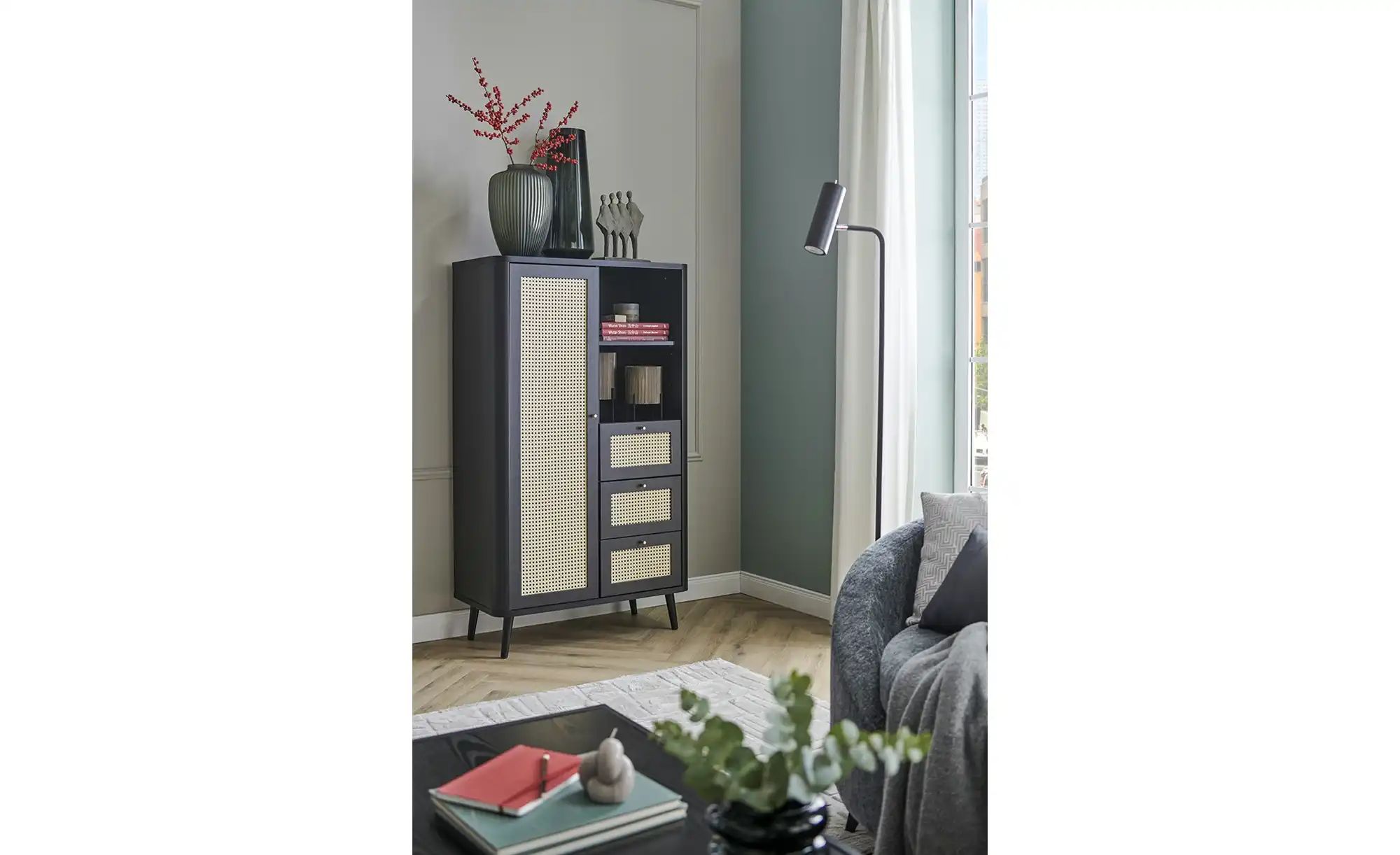 Thumbnail - Vase ¦ schwarz ¦ Glas ¦ Maße (cm): H: 53,5 Ø: 20.5 Accessoires > Vasen - Höffner