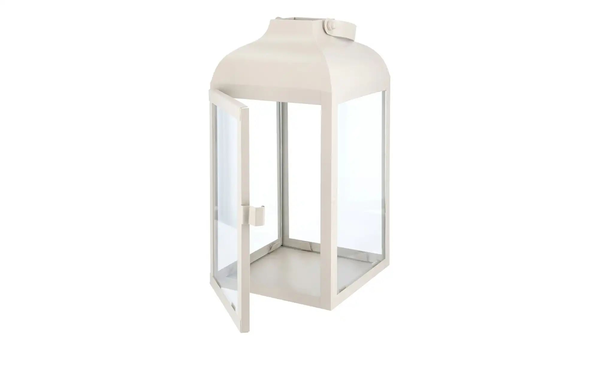 Thumbnail - Laterne   ¦ weiß ¦ Eisen,Glas ¦ Maße (cm): B: 13,5 H: 25,5 T: 13.0 Accessoires > Kerzen & Kerzenständer - Höffner