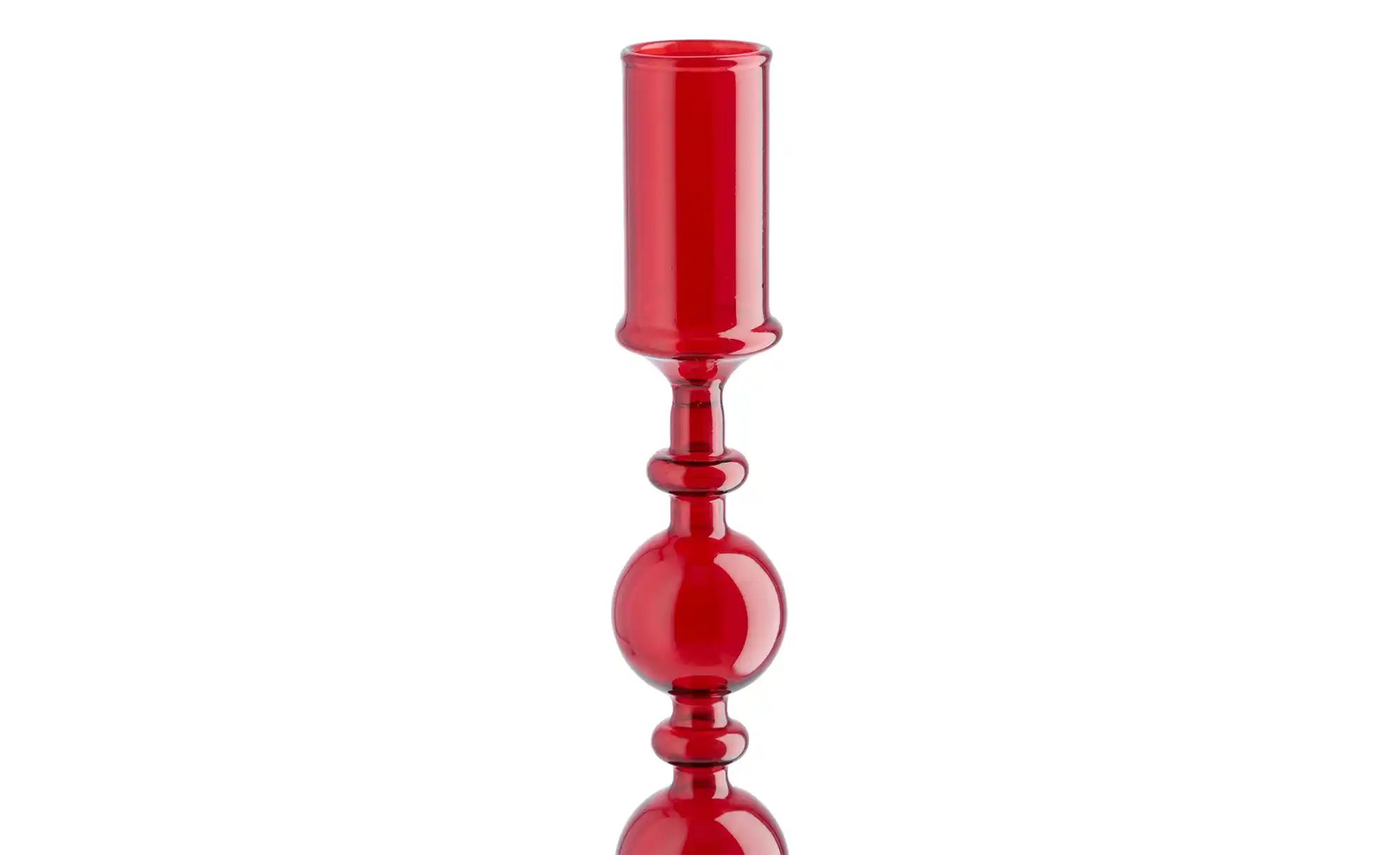 Kerzenhalter ¦ rot ¦ Glas ¦ Maße (cm): H: 22  Ø: 9 Accessoires > Kerzen & K günstig online kaufen