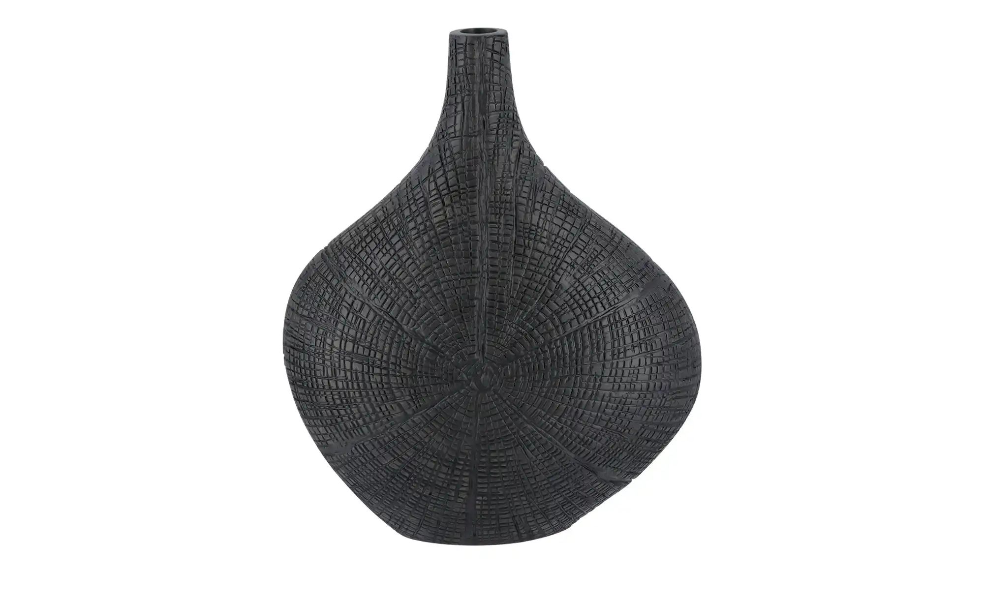 HOME STORY Deko Vase   ¦ schwarz ¦ Polyresin (Kunstharz) ¦ Maße (cm): B: 25 günstig online kaufen