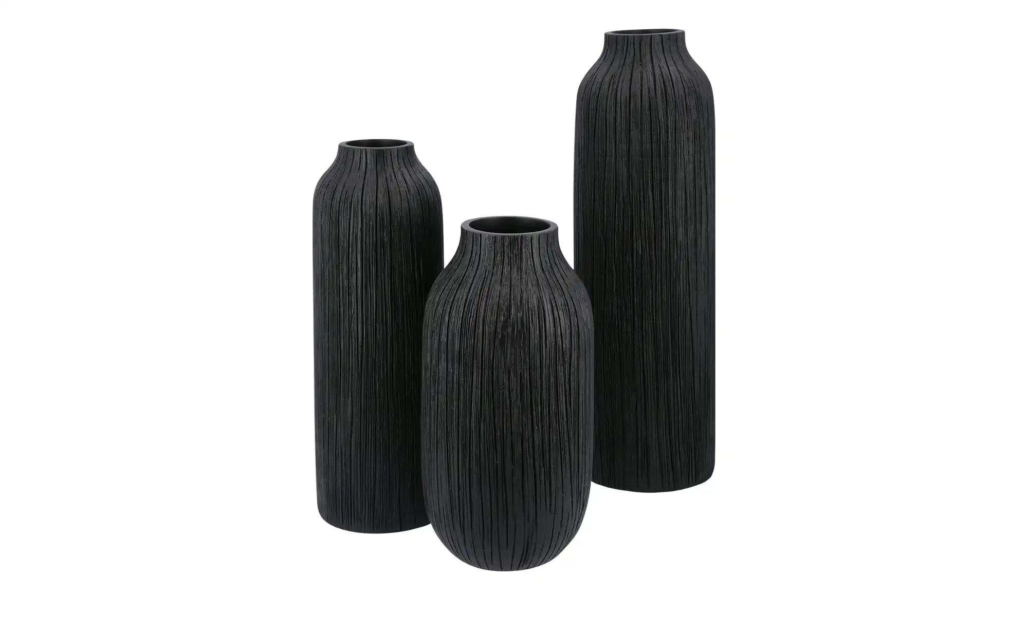 Deko Vase ¦ schwarz ¦ Polyresin (Kunstharz) ¦ Maße (cm): H: 25,5  Ø: 13.5 A günstig online kaufen