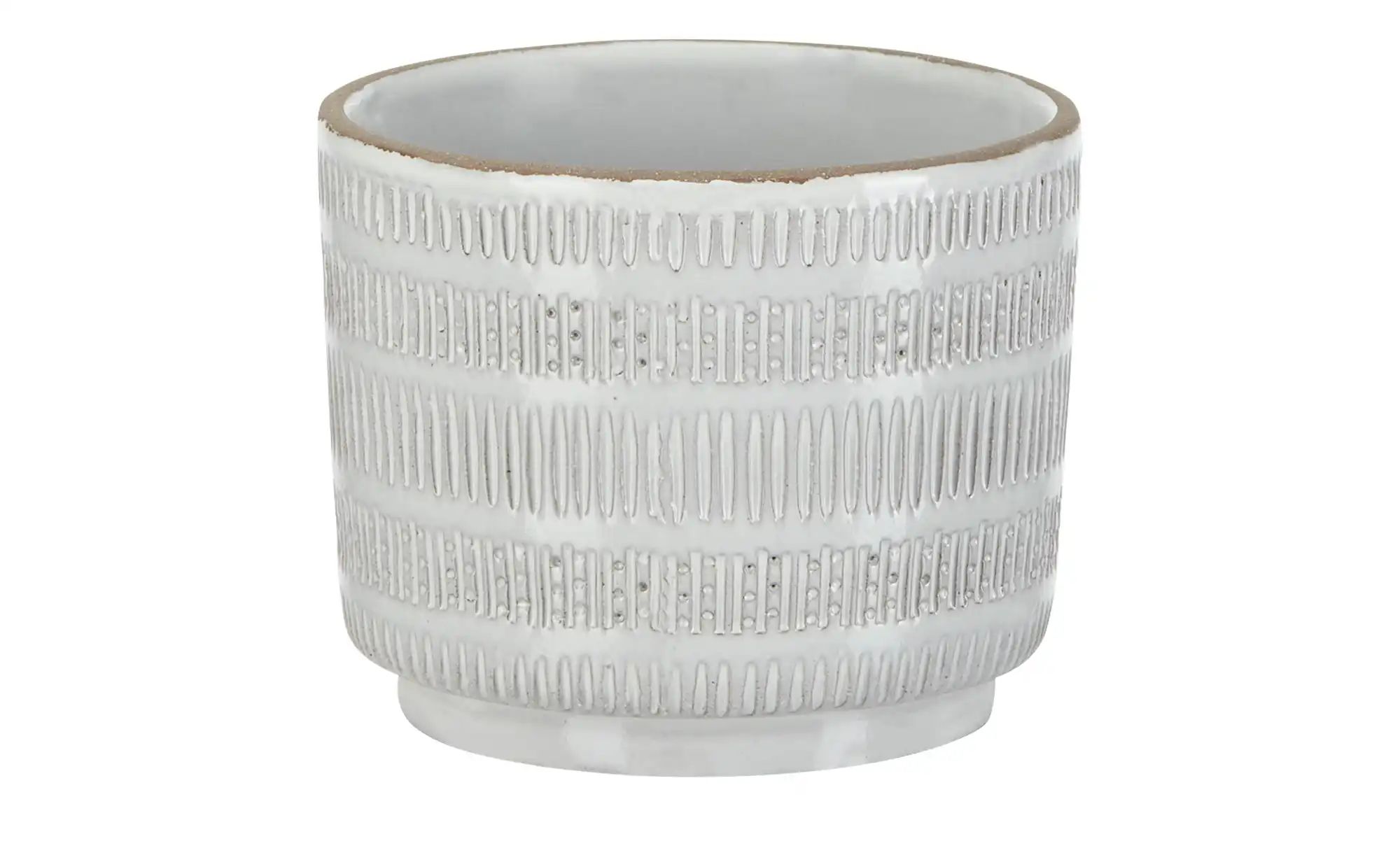 HOME STORY Übertopf   ¦ grau ¦ Steinzeug ¦ Maße (cm): H: 9  Ø: 11 Accessoir günstig online kaufen