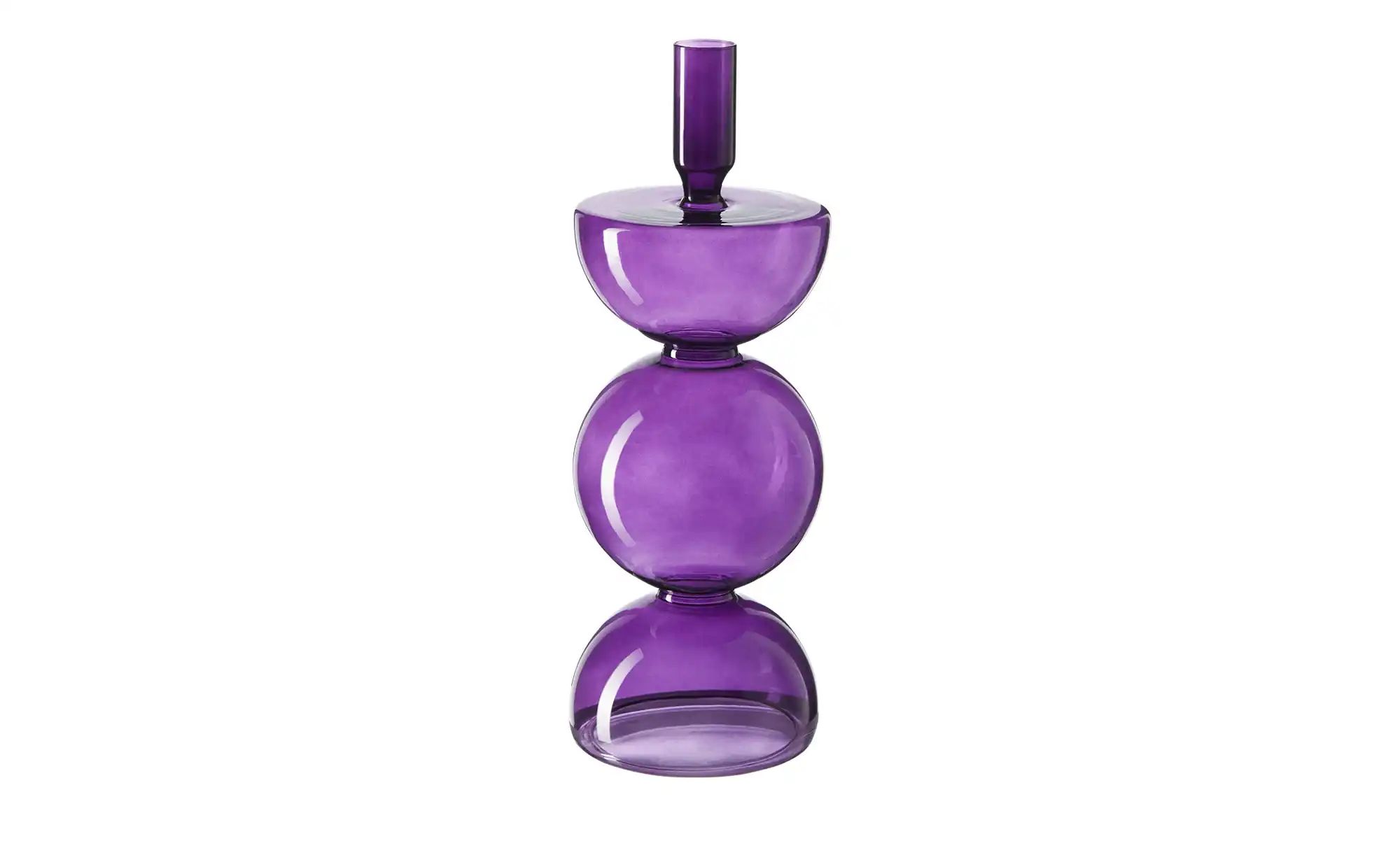 Kerzenständer ¦ lila/violett ¦ Glas ¦ Maße (cm): H: 27,5  Ø: 10 Accessoires günstig online kaufen