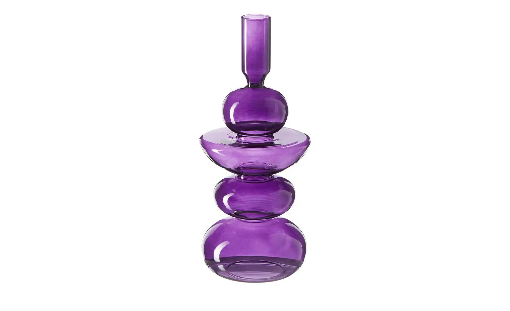 Kerzenständer ¦ lila/violett ¦ Glas ¦ Maße (cm): H: 21,5  Ø: 9 Accessoires günstig online kaufen