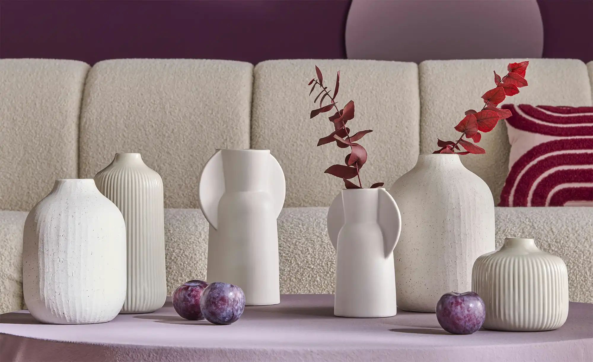 Thumbnail - HOME STORY Vase   ¦ creme ¦ Steingut ¦ Maße (cm): H: 20  Ø: 14.3 Accessoires > Vasen - Höffner