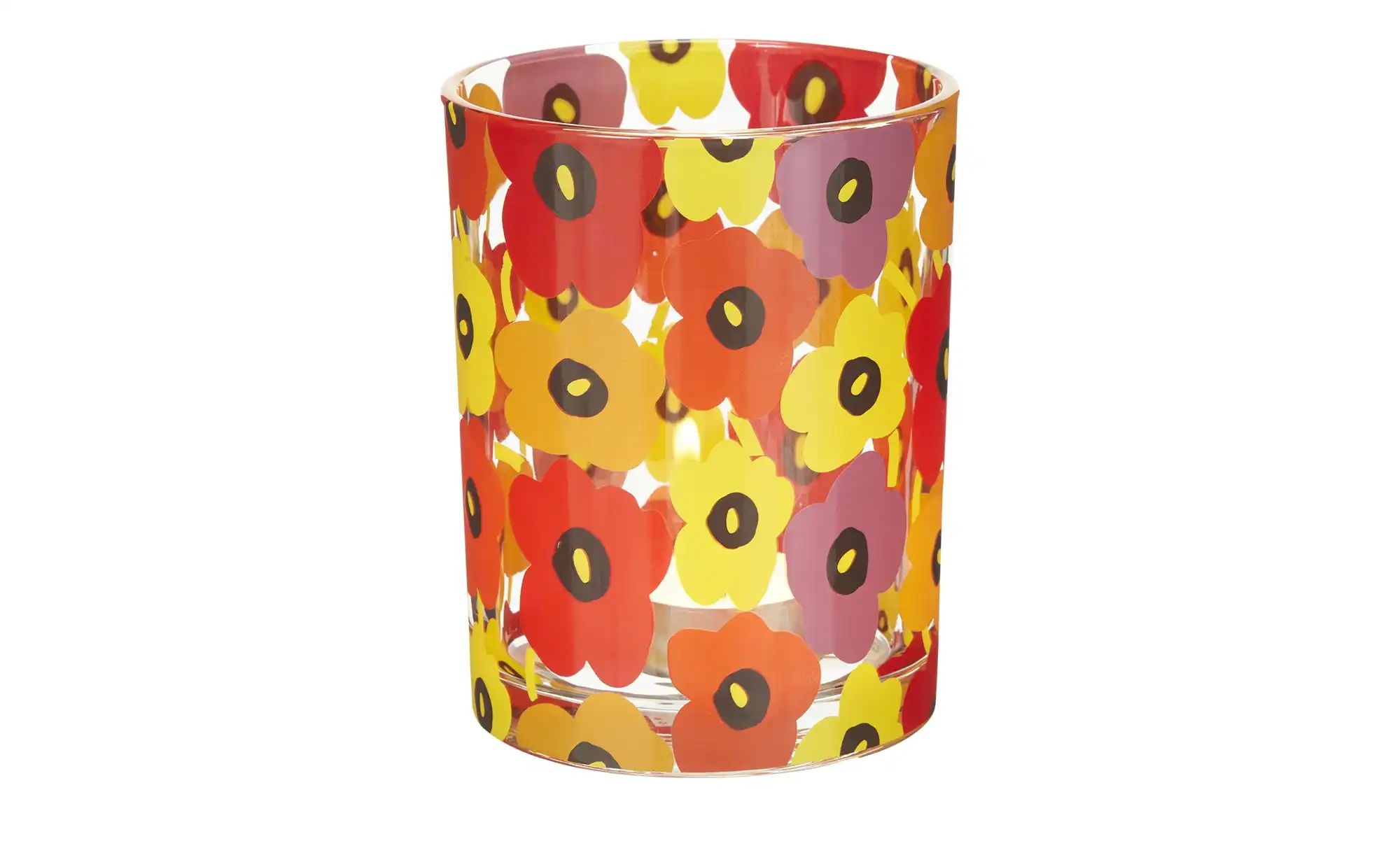 HOME STORY Windlicht   ¦ mehrfarbig ¦ Glas ¦ Maße (cm): H: 12,5  Ø: 10 Acce günstig online kaufen