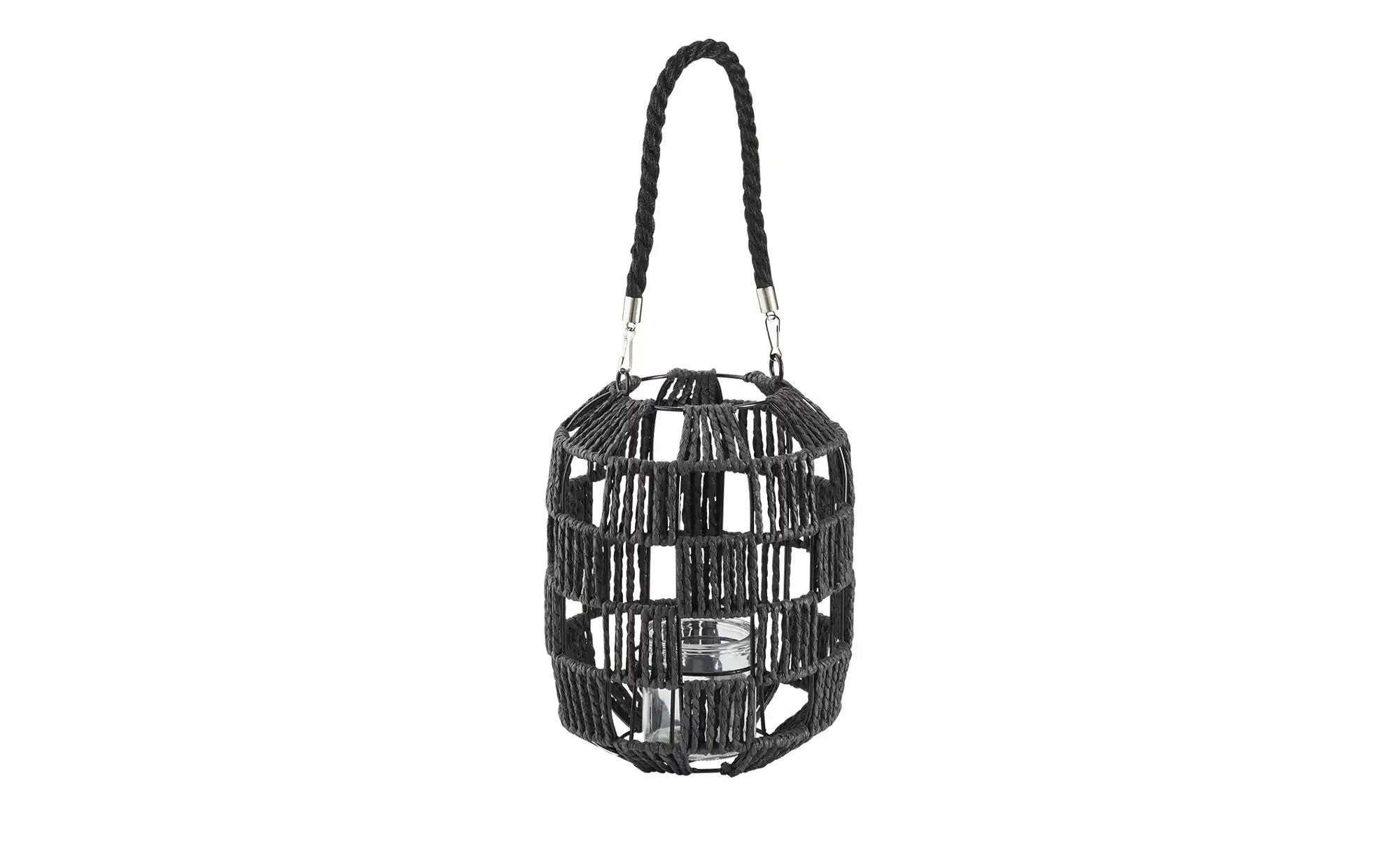 Laterne ¦ schwarz ¦ Papier, Metall, Glas ¦ Maße (cm): H: 25  Ø: 20 Accessoi günstig online kaufen