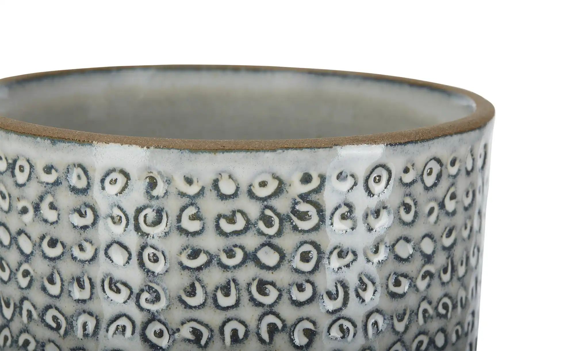 HOME STORY Übertopf   ¦ grau ¦ Steinzeug ¦ Maße (cm): H: 11,5  Ø: 14 Access günstig online kaufen