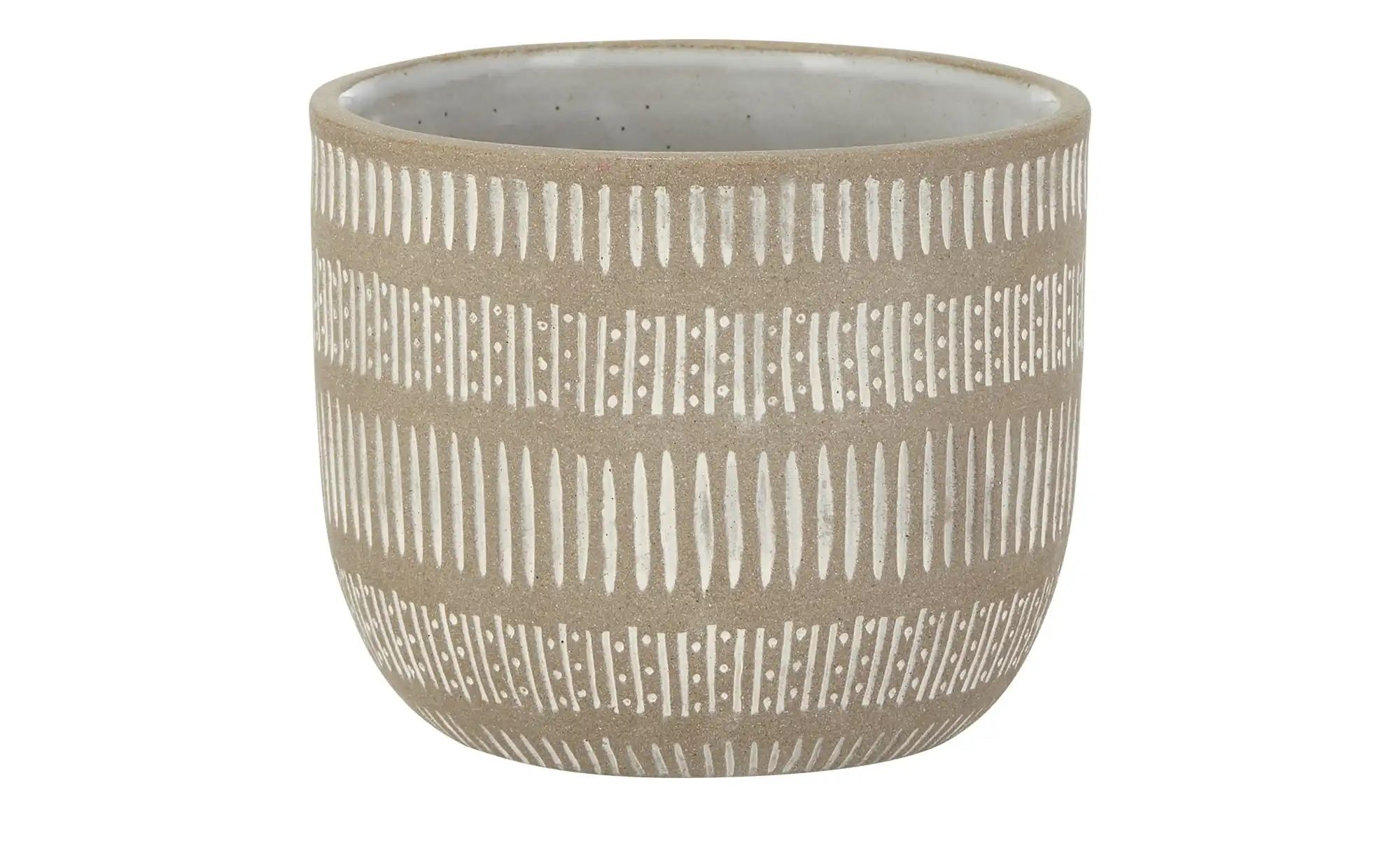 HOME STORY Übertopf   ¦ braun ¦ Steinzeug ¦ Maße (cm): H: 11,5  Ø: 14 Acces günstig online kaufen