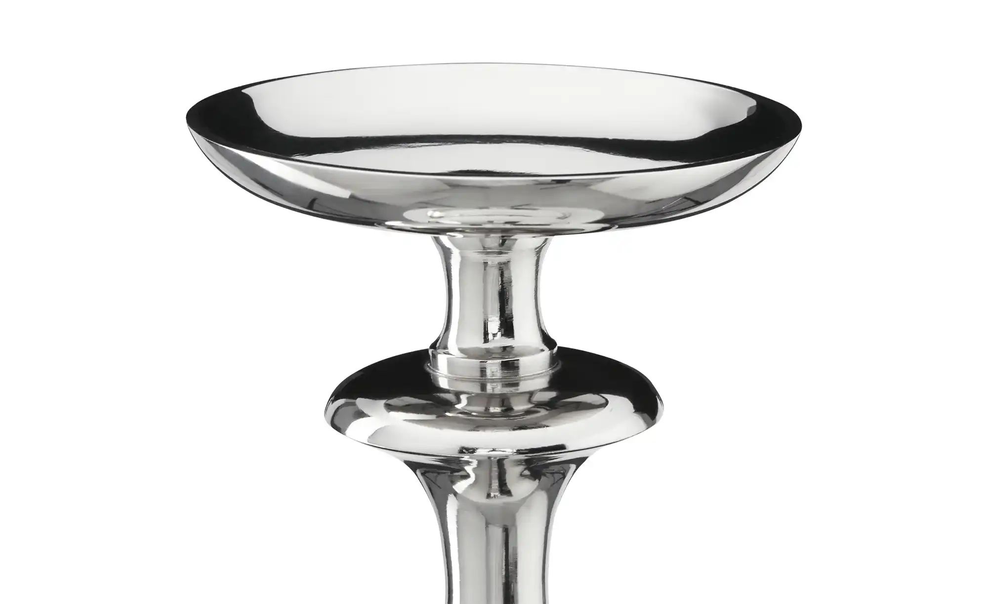 HOME STORY Kerzenständer   ¦ silber ¦ Aluminium ¦ Maße (cm): H: 24  Ø: 12 A günstig online kaufen