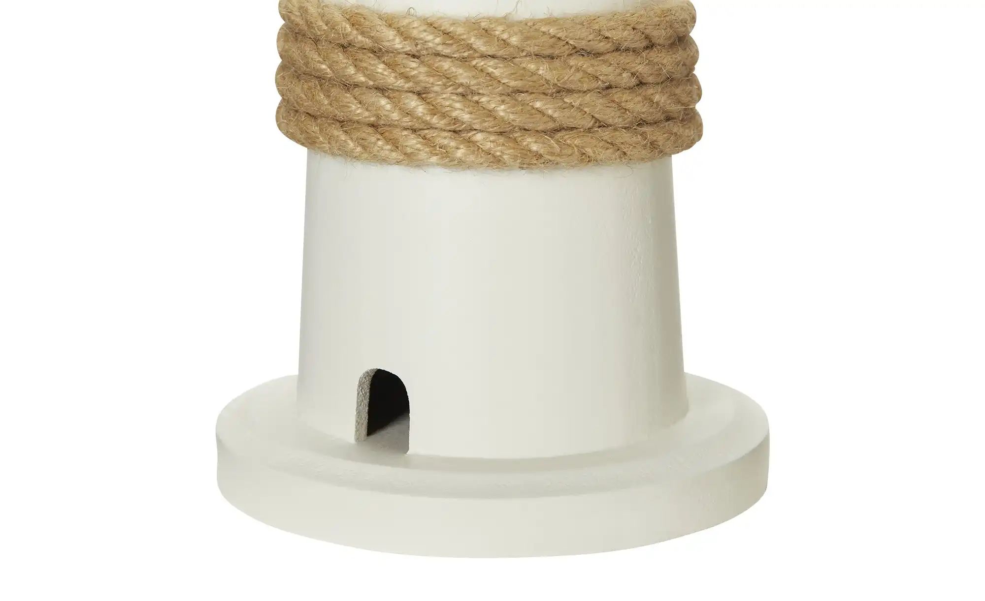 Thumbnail - HOME STORY Deko Leuchtturm ¦ weiß ¦ Massivholz,Naturfaser ¦ Maße (cm): H: 42 Ø: 10.5 Accessoires > Dekoartikel - Höffn...