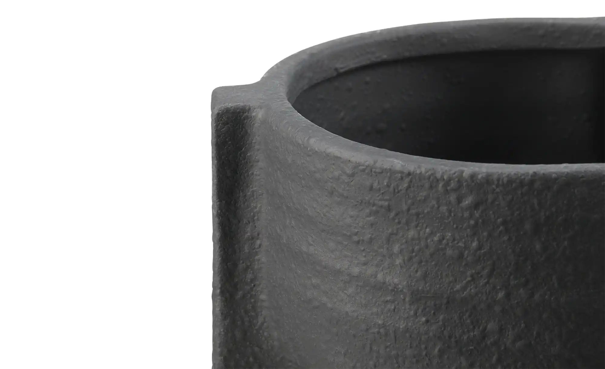 HOME STORY Übertopf   ¦ schwarz ¦ Terracotta ¦ Maße (cm): H: 13  Ø: 21.5 Ac günstig online kaufen