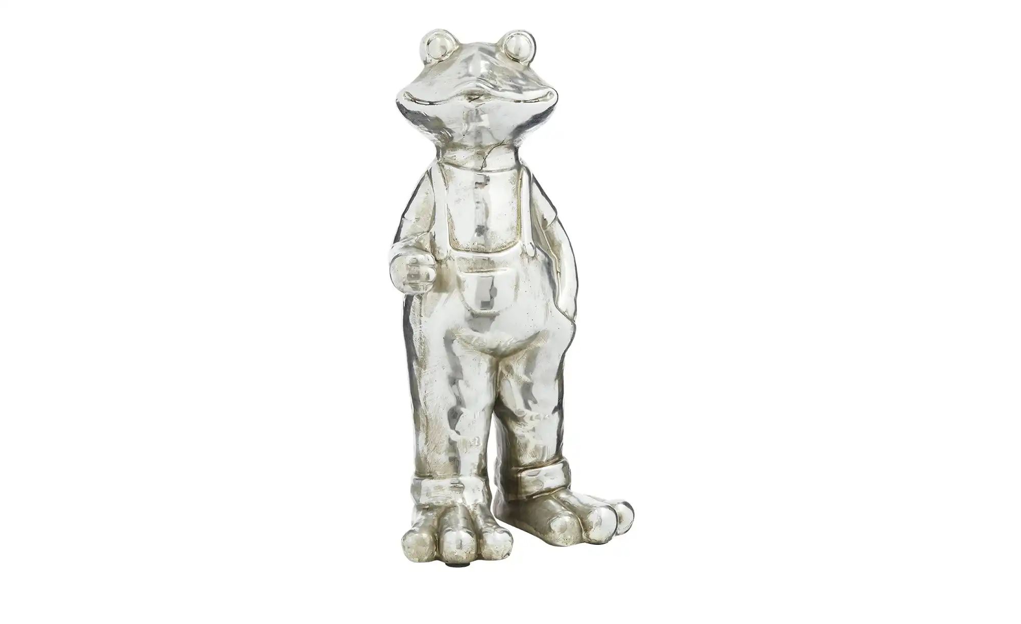 Deko Frosch ¦ silber ¦ Polyresin (Kunstharz) ¦ Maße (cm): B: 21,5 H: 42,5 T günstig online kaufen