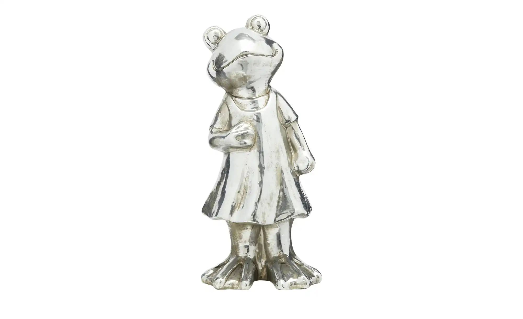 Deko Frosch ¦ silber ¦ Polyresin (Kunstharz) ¦ Maße (cm): B: 18 H: 40 T: 15 günstig online kaufen